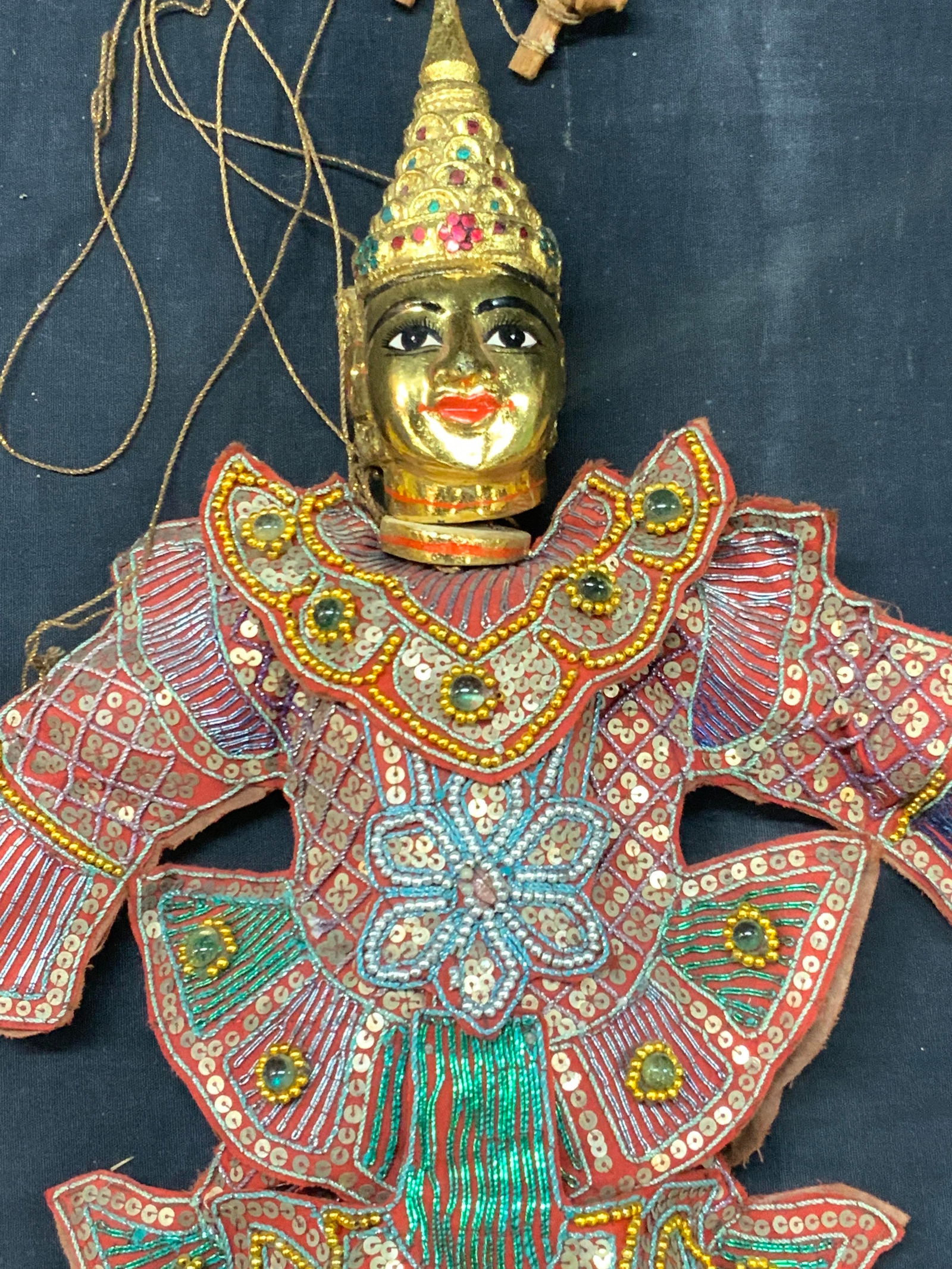 Vintage Thai Hand Strung & Beaded Marionette 18in (1 of 12)