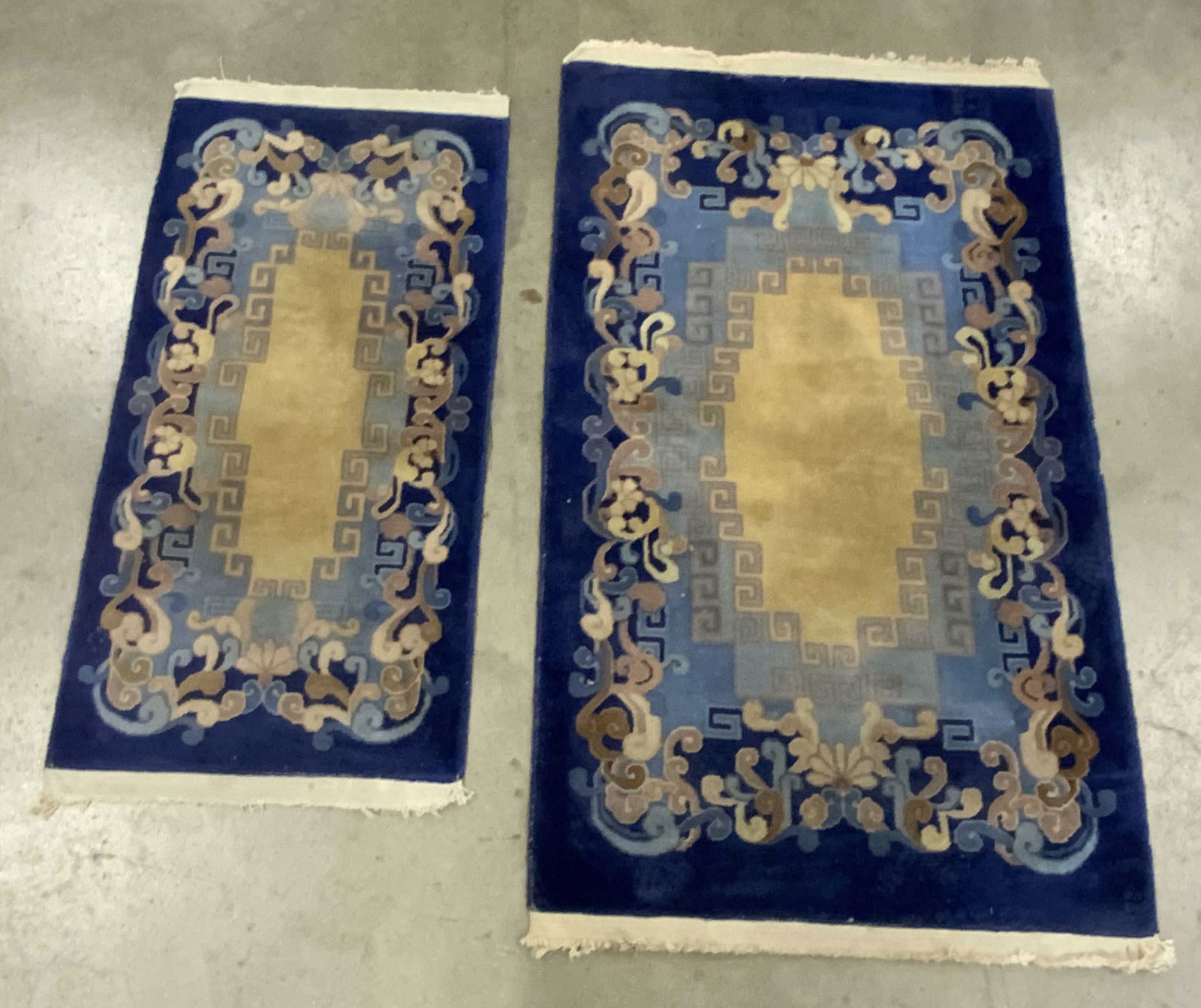 Lot 2 Vintage Asian Art Deco Area Rugs (1 of 11)