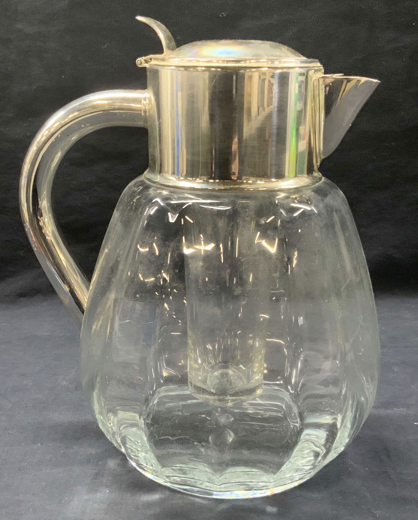 Vintage Silver Plate & Glass Pitcher W Insert (1 of 10)