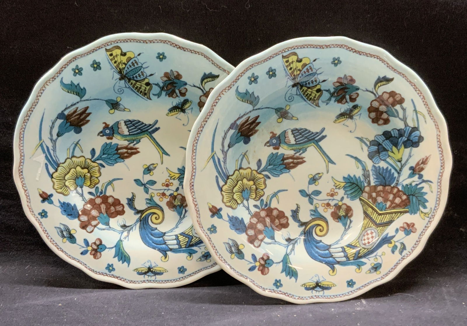 Pair John DERIAN Blue Melamine Bird Plates (1 of 7)
