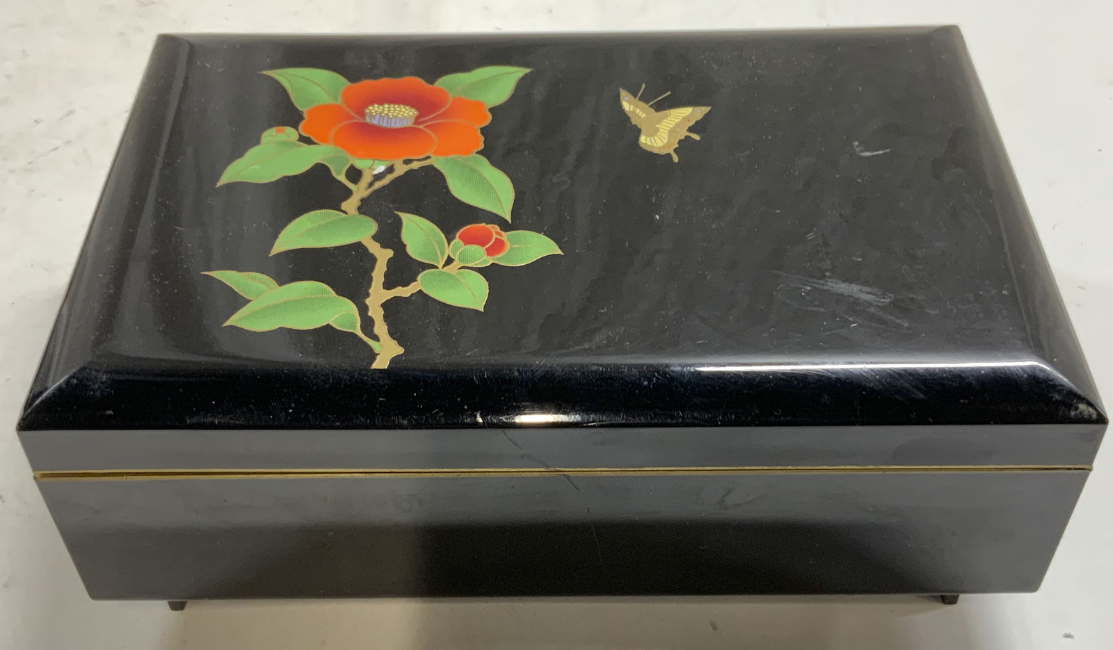 OTAGIRI CAMELLIA Asian Lacquered Jewelry Music Box (1 of 9)