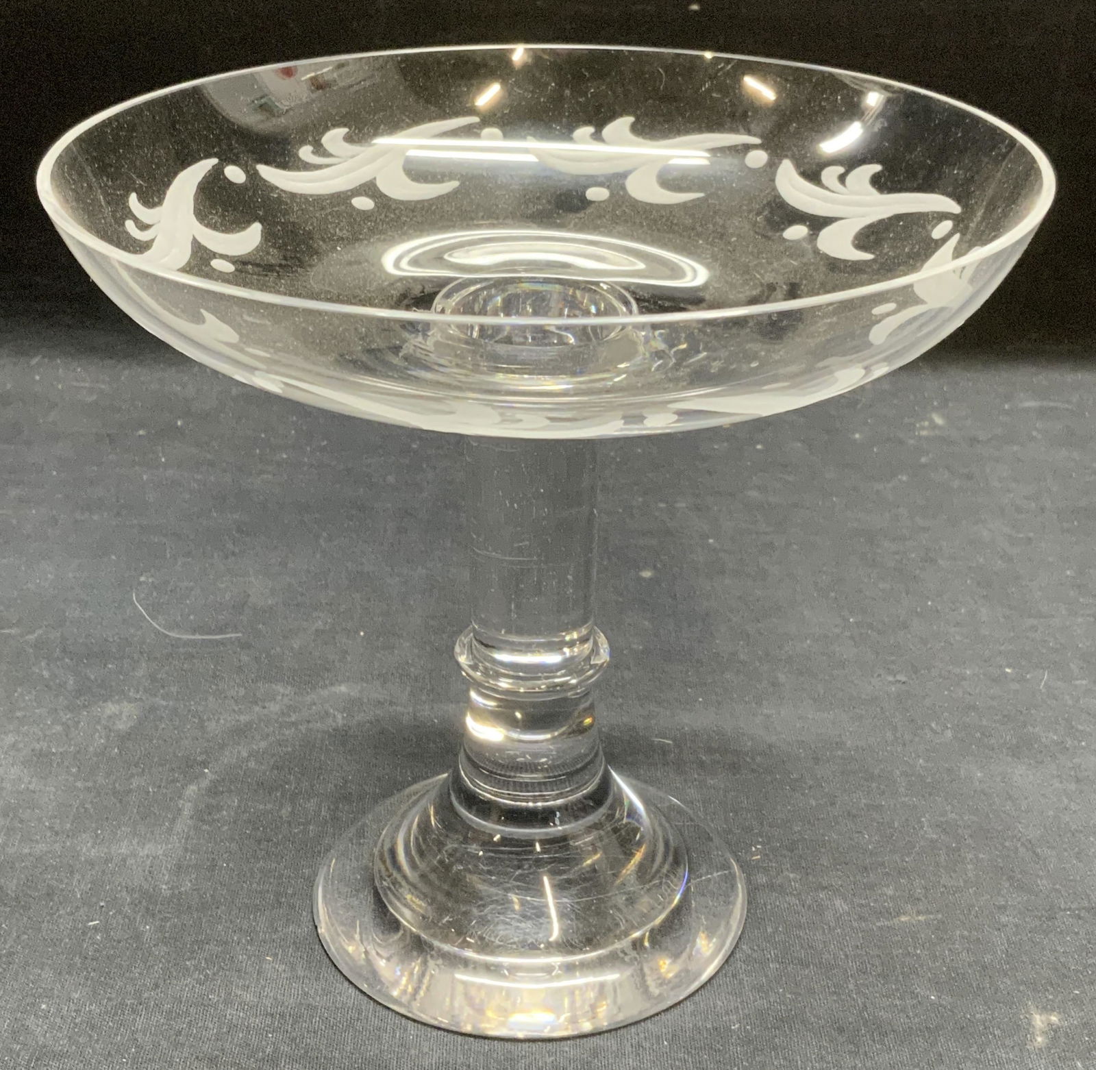Etched Acanthus Scroll Crystal Tazza (1 of 6)