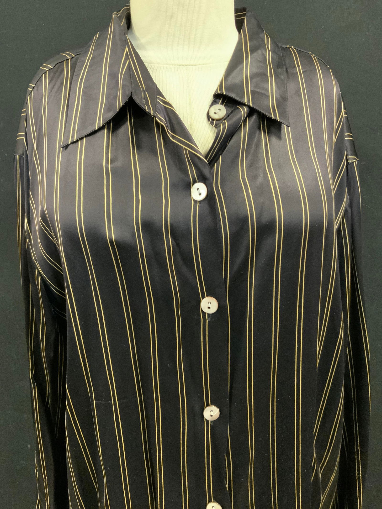 Rafaella Womans Black Silk Button Down Blouse (1 of 7)