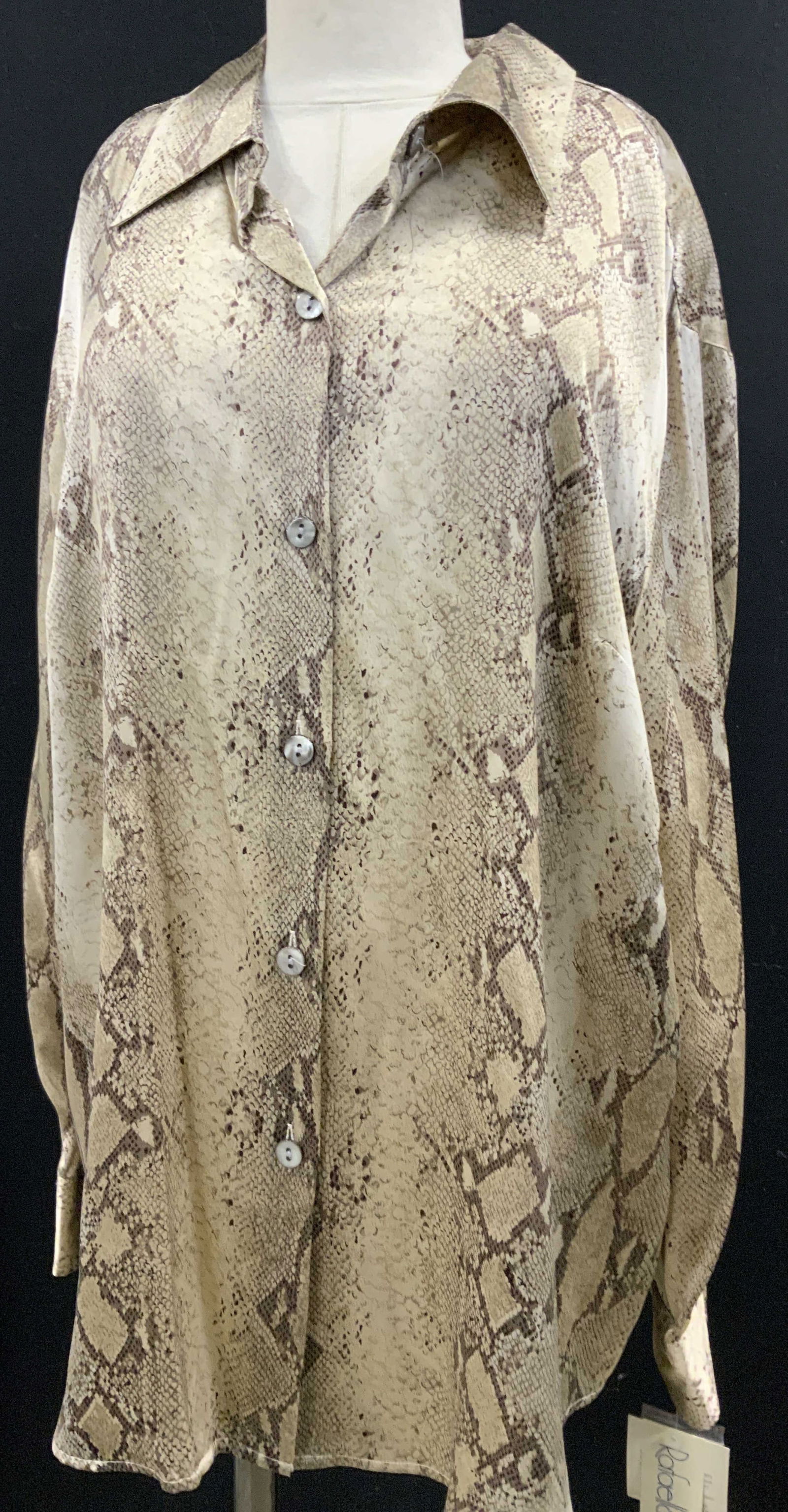 Rafaella Woman Snakeskin Print Silk Blouse, NWT (1 of 8)