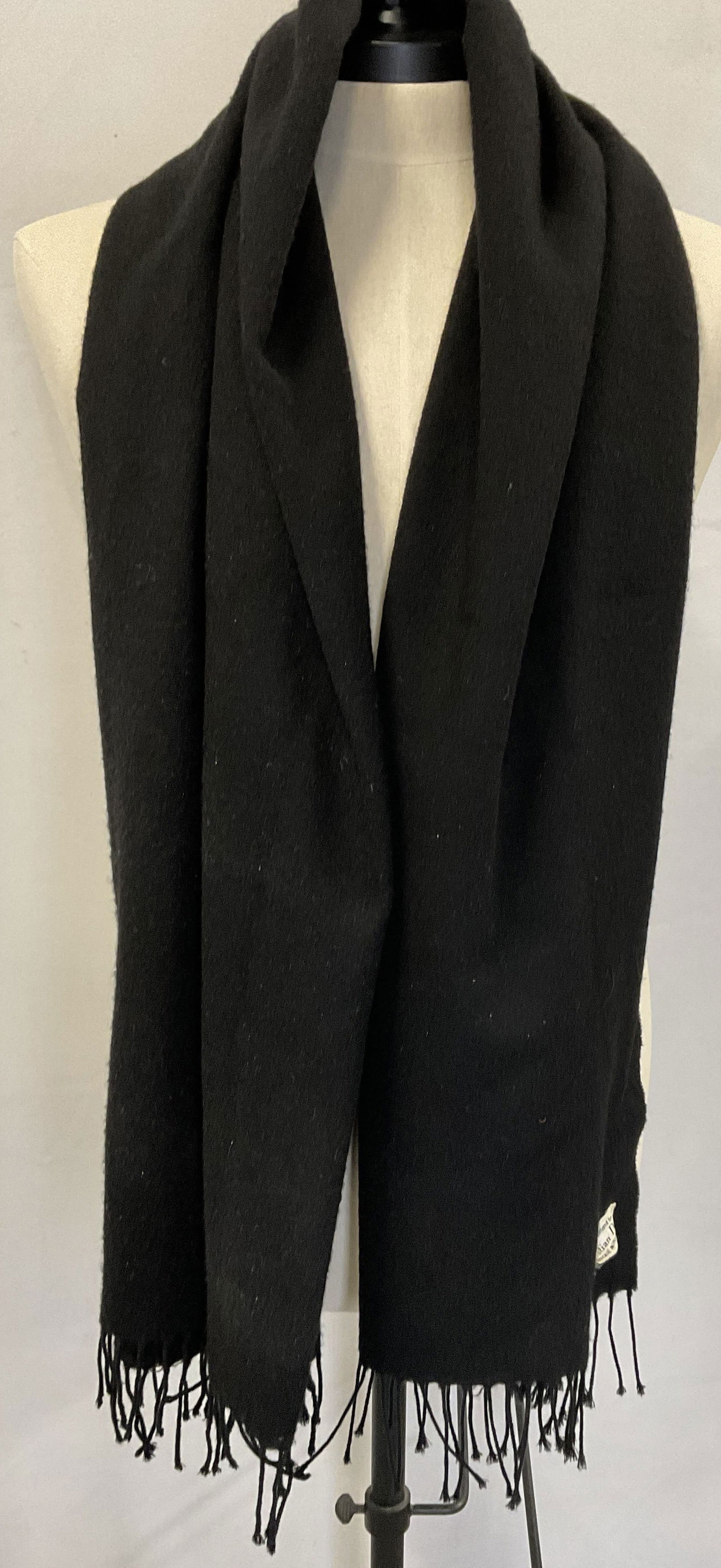 CHRISTIAN DIOR Mens Black Cashmere-Wool Mix Scarf (1 of 6)