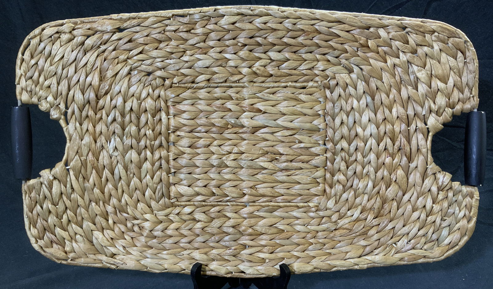 Woven Rattan Tabletop Tray W Handles 23in (1 of 8)