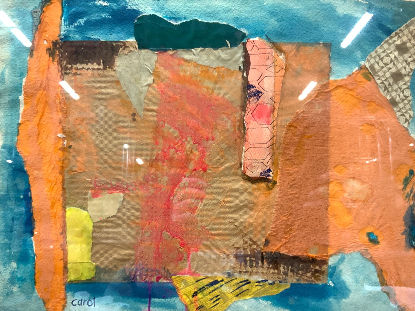 Carol Signed Abstract Mixed Media Artwork (1 of 9)