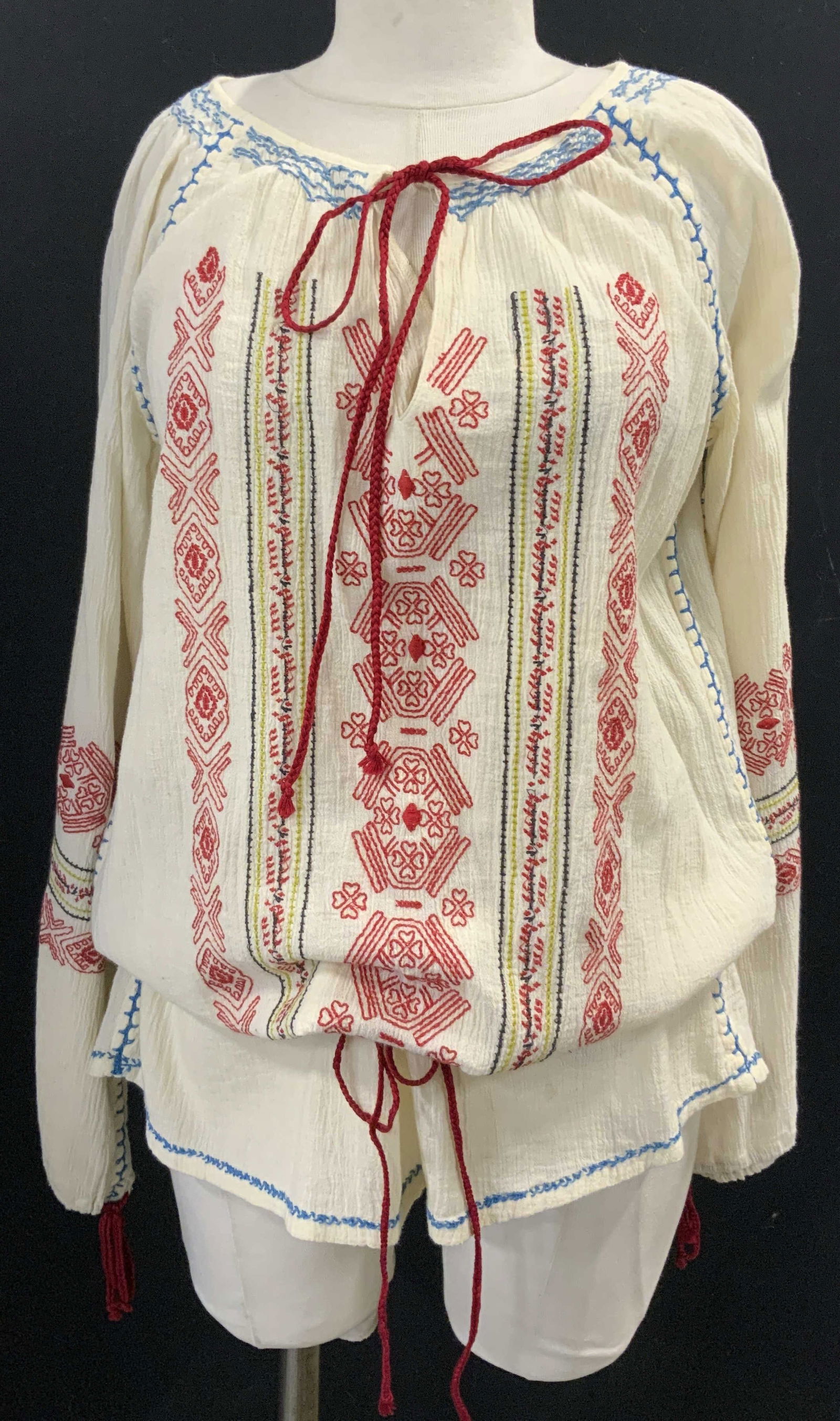 FREE PEOPLE India Embroidered Cotton Gauze Blouse (1 of 6)