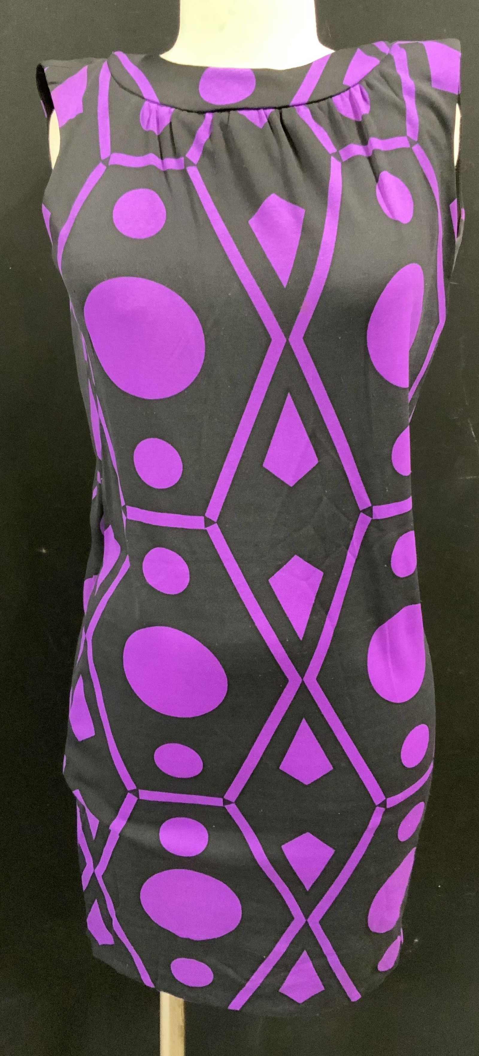 Mid Century Geo Print Cocktail Shift Dress (1 of 6)