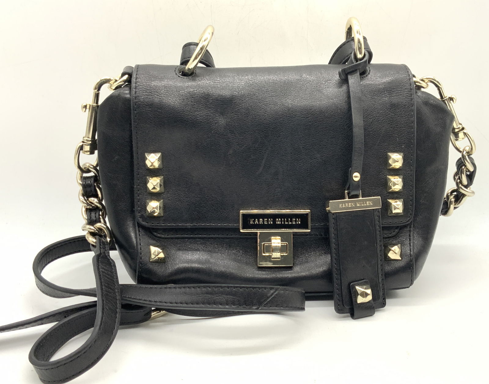 Karen Millen Leather Studded Shoulder Bag (1 of 11)