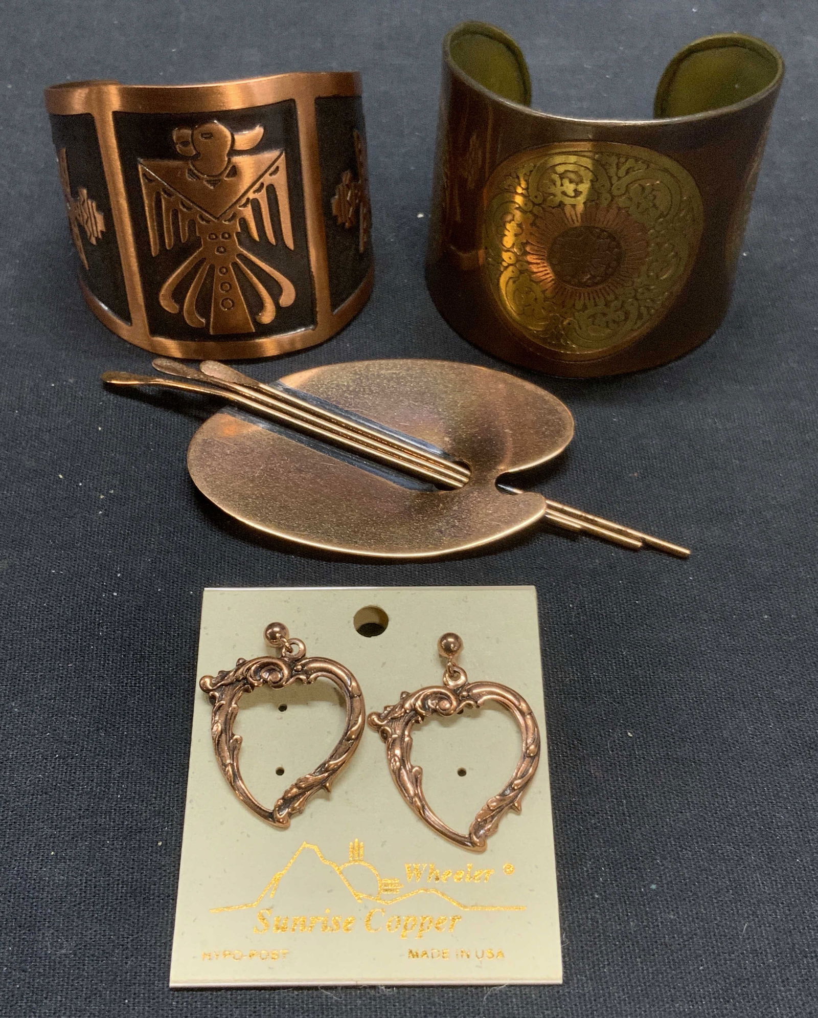 4 Copper Jewelry Renoir Paint Palette Brooch More (1 of 11)