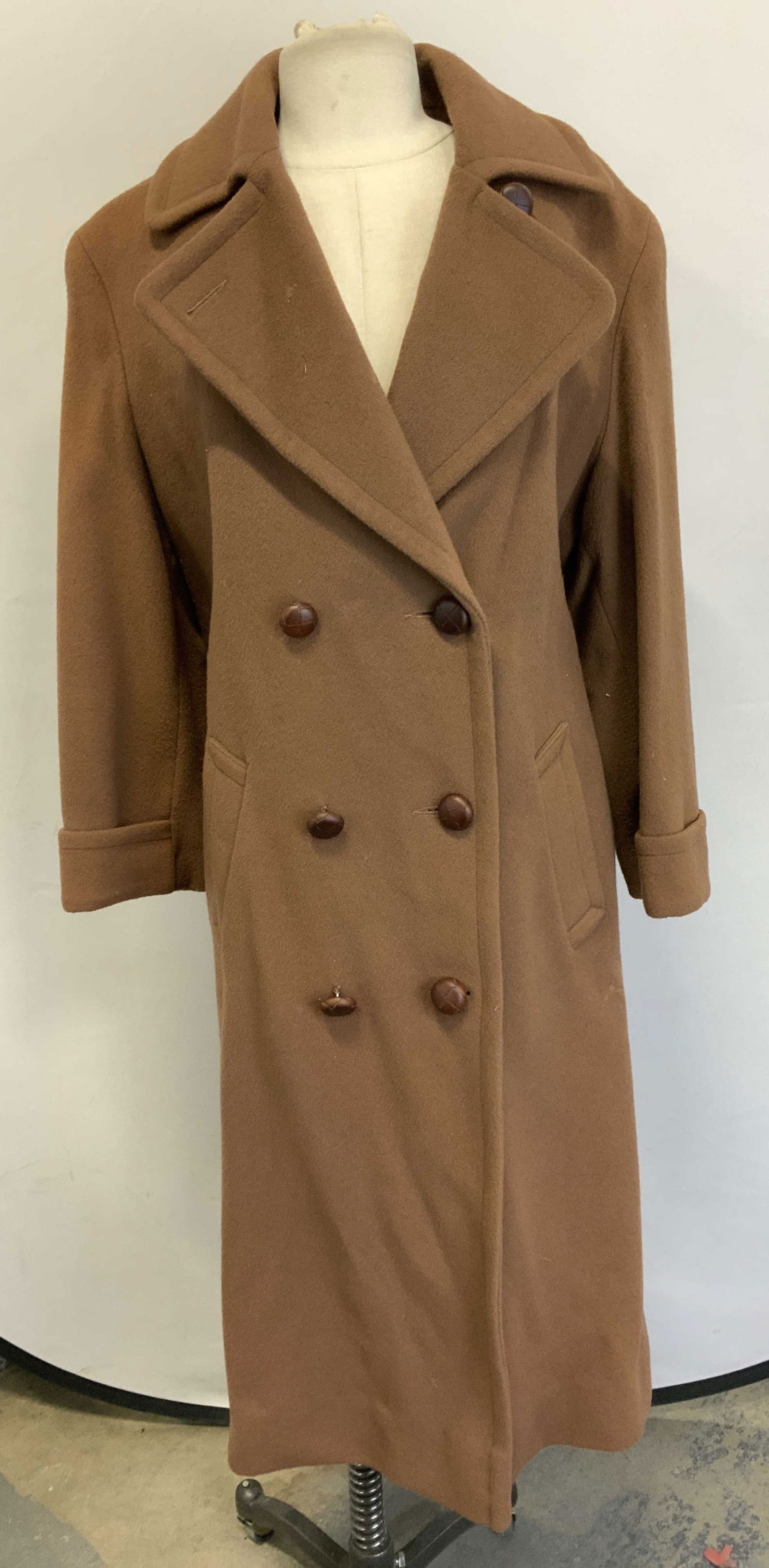 BILL BLASS Signature Wool Pea Coat Brown (1 of 13)