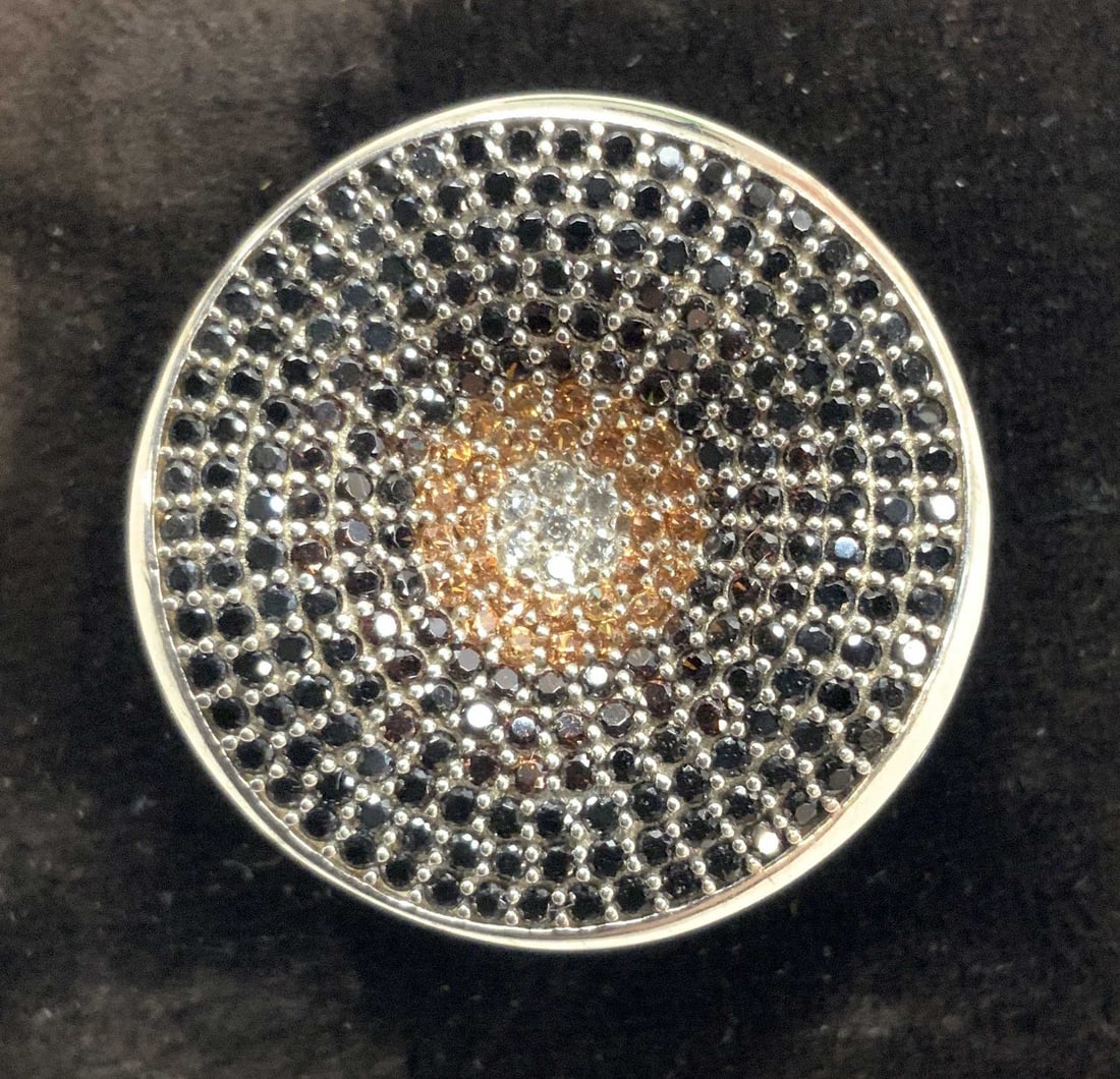 Sterling Silver Deco Crystal Cocktail Ring (1 of 6)