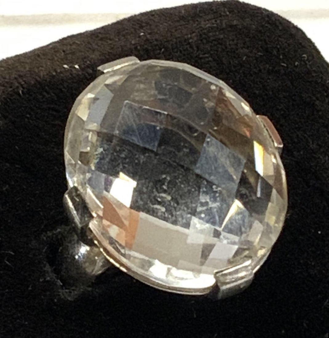 IC Sgn Sterling Silver Faceted Quartz Cocktail Ring (1 of 6)