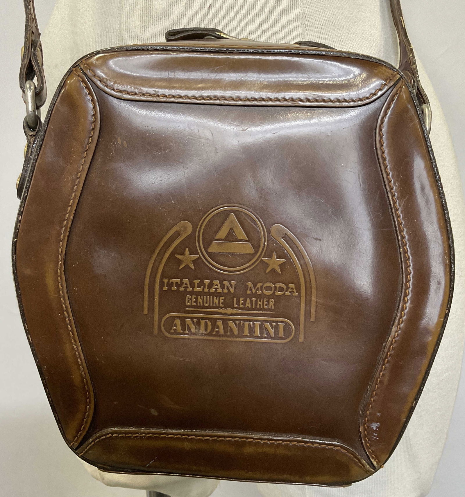 ANDANTINI Brown Leather Bag.  Made in Italy. (1 of 8)
