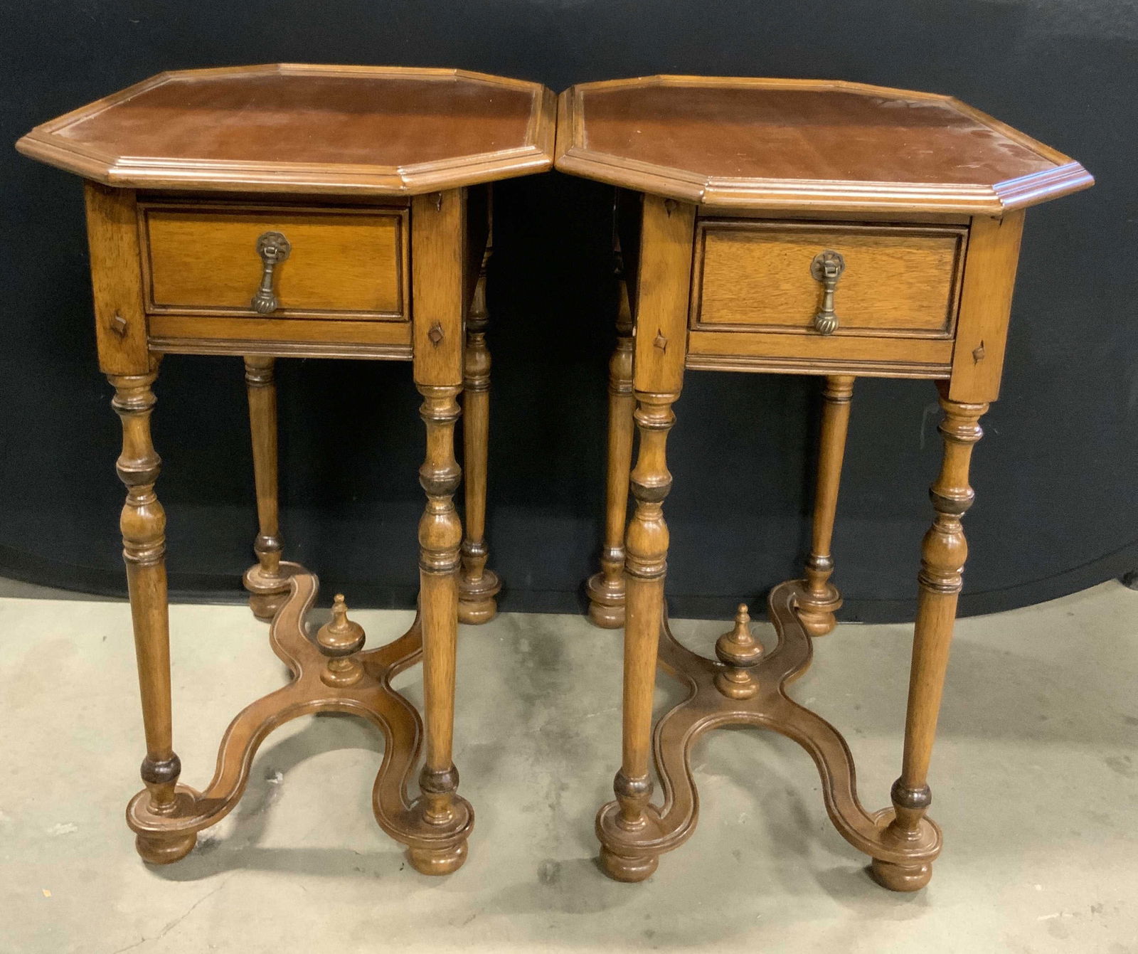 Pair PIERRE DEUX French Country Wood Side Tables (1 of 11)