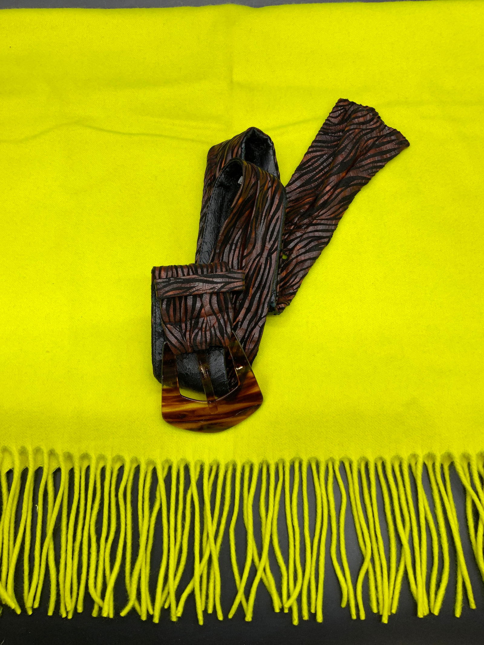 Chartreuse Tassel Shawl & Norma Walters Belt, 2 (1 of 8)