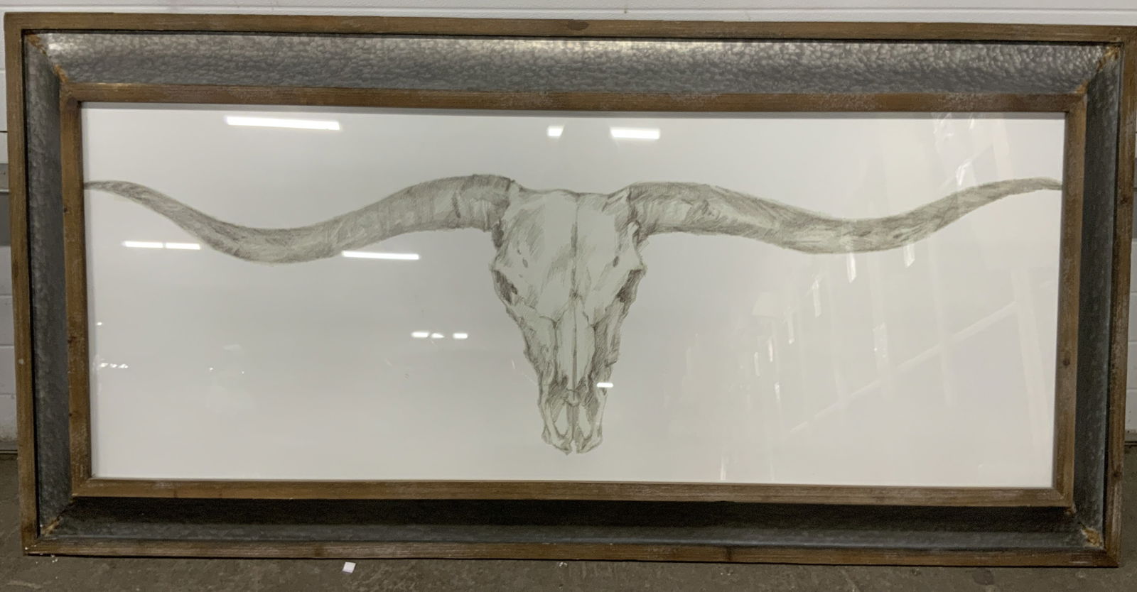 2ft x 5ft Texas Long Horn Skull Lithograph (1 of 10)