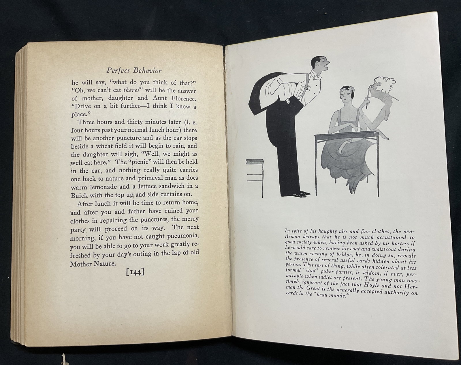 Antq STAR BOOKS PERFECT BEHAVIOR Book, Illustrated 1922: Star Books PERFECT BEHAVIOR A Guide For Ladies and Gentlemen in all Social Crises. Author is Donald Ogden Stewart. Pictures by Ralph Barton. Published by Garden City Publishing Co. Copyright is 1922. 