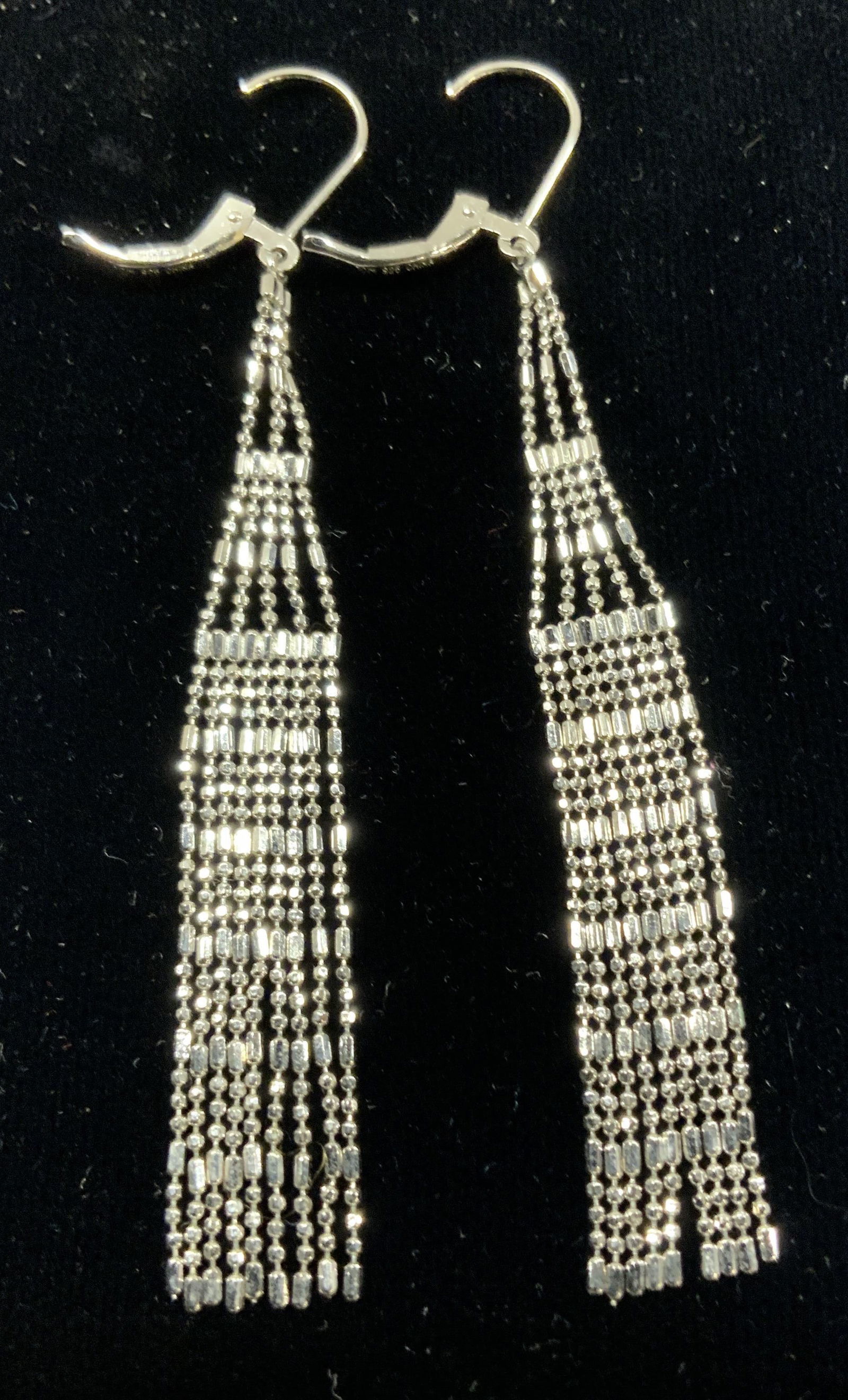 JCM STERLING SILVER Tassel Earrings w Lever Back (1 of 6)