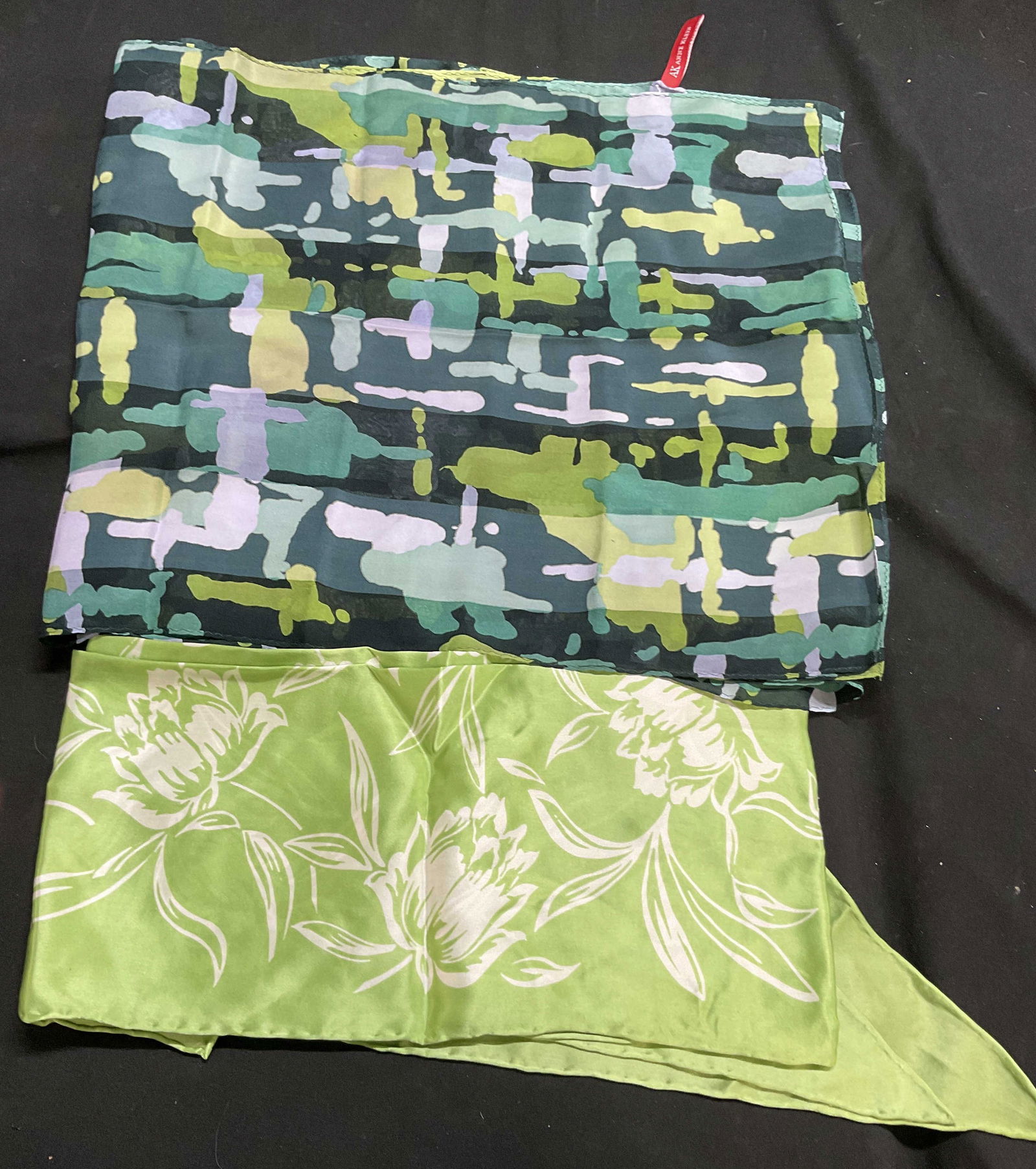 Lot 2 Silk Neck Scarves. Ralph Lauren, Anne Klein (1 of 8)