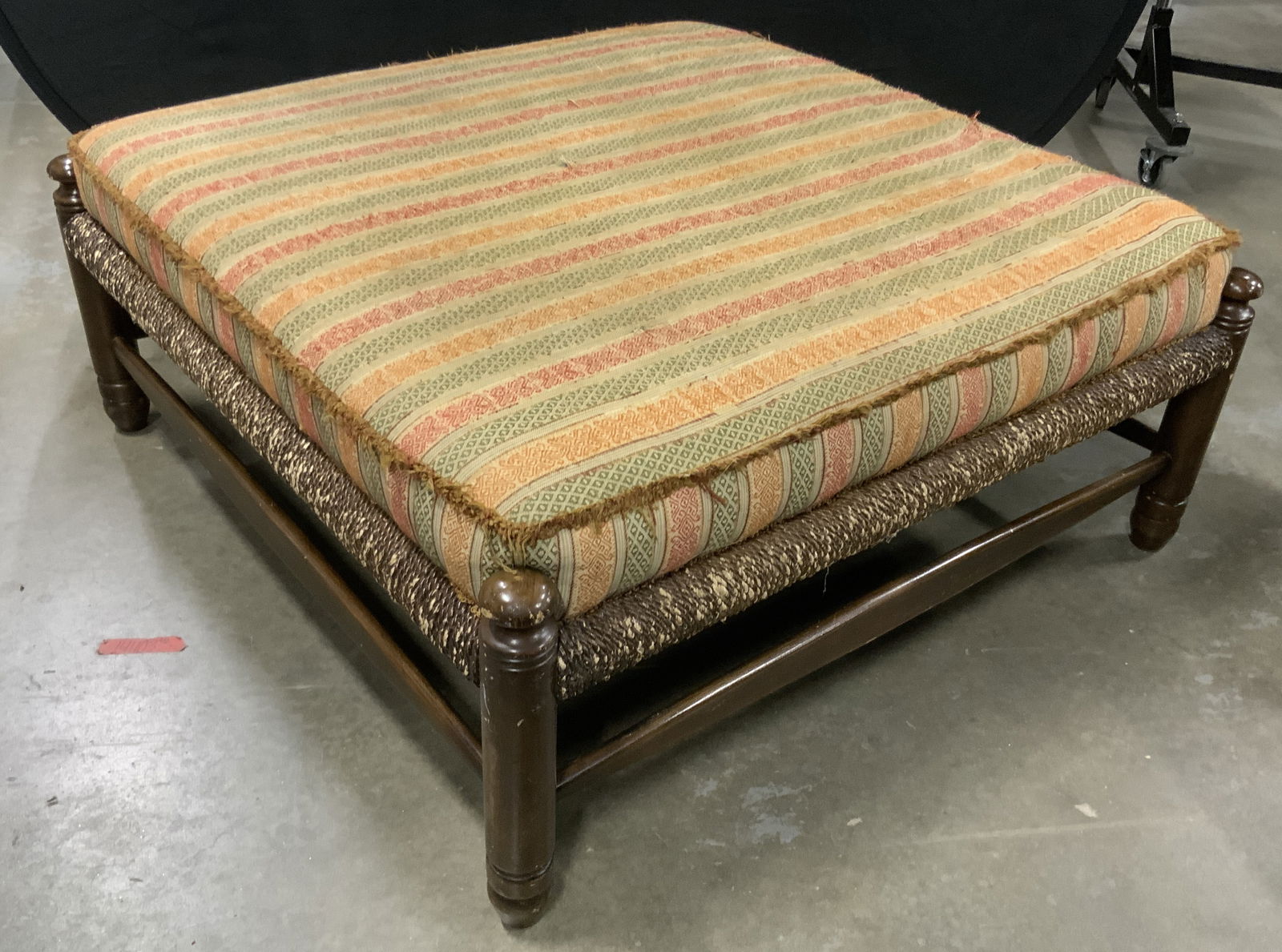 PERSNICKETY Striped Upholstery Square Form Ottoman (1 of 15)