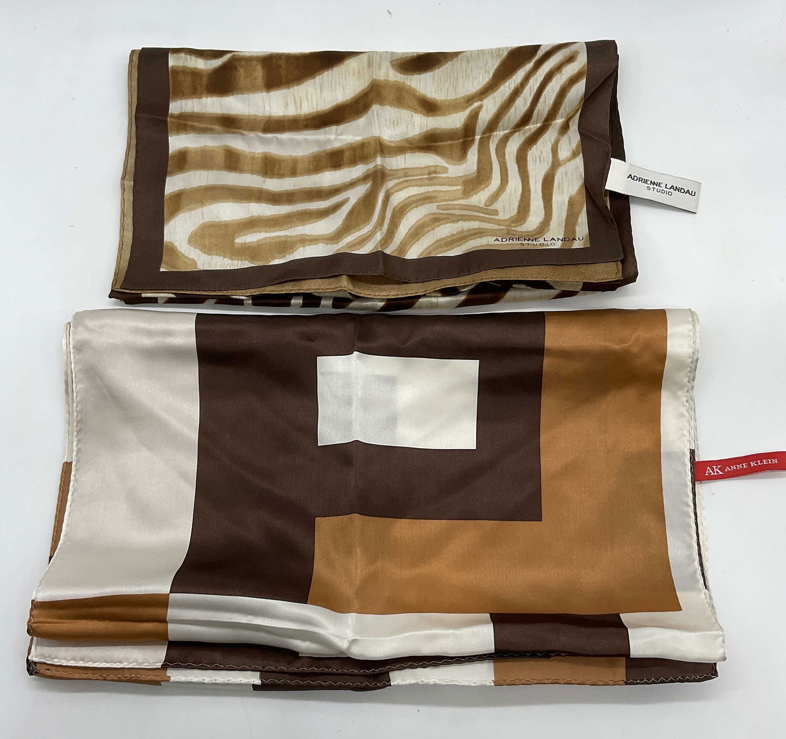 Lot 2 Silk Scarves. Adrienne Landau, Anne Klein (1 of 7)