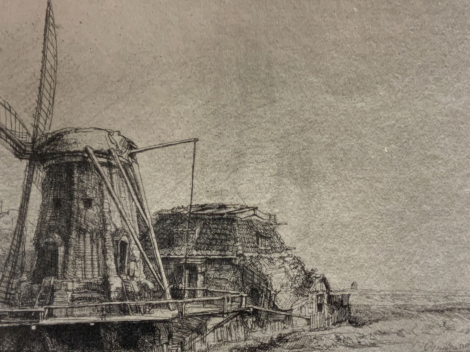 Rembrandts 1641 Windmill Etching On Paper (1 of 8)