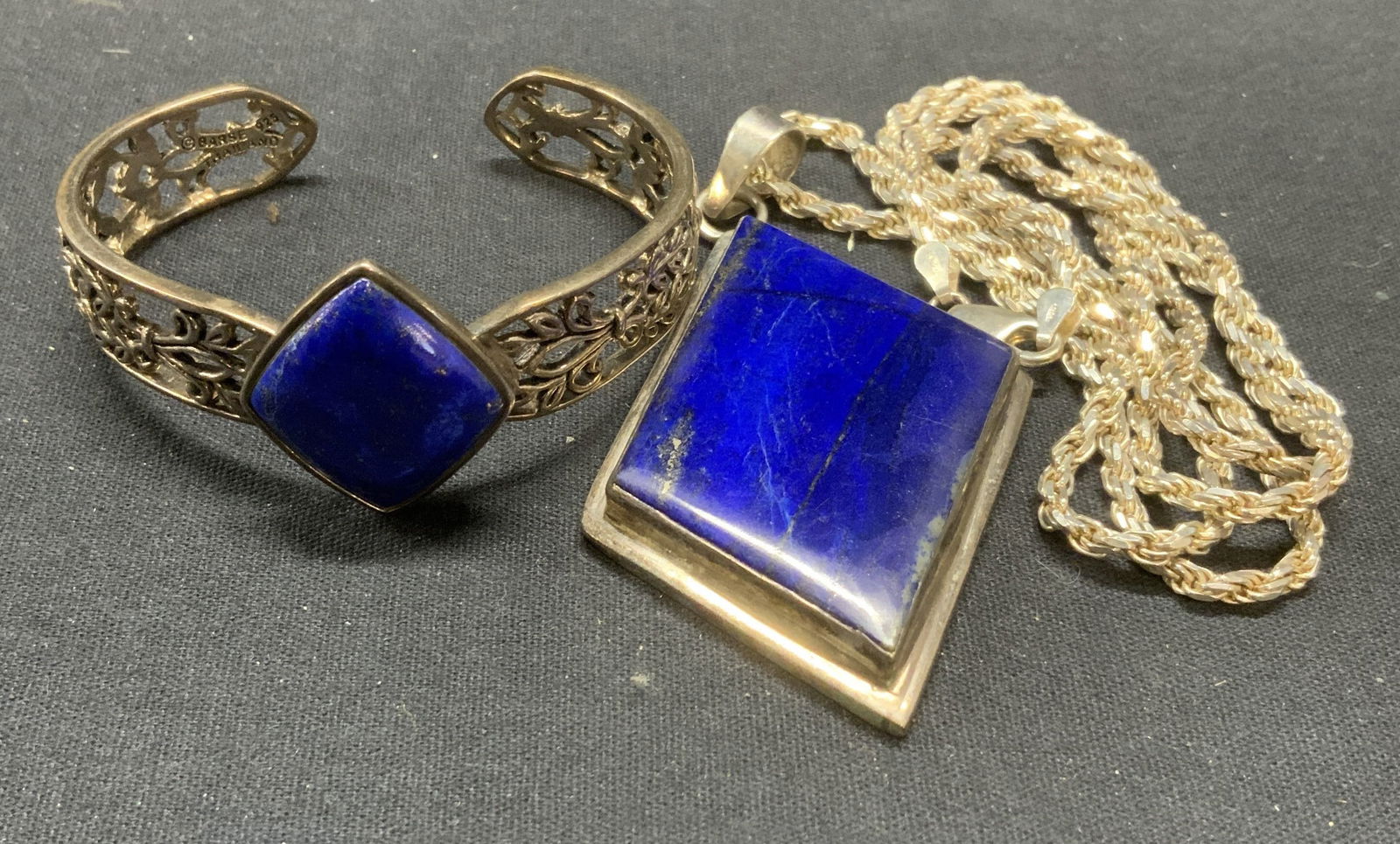 2 Sterling Silver Jewelry, BARSE Lapis Cuff, More (1 of 11)