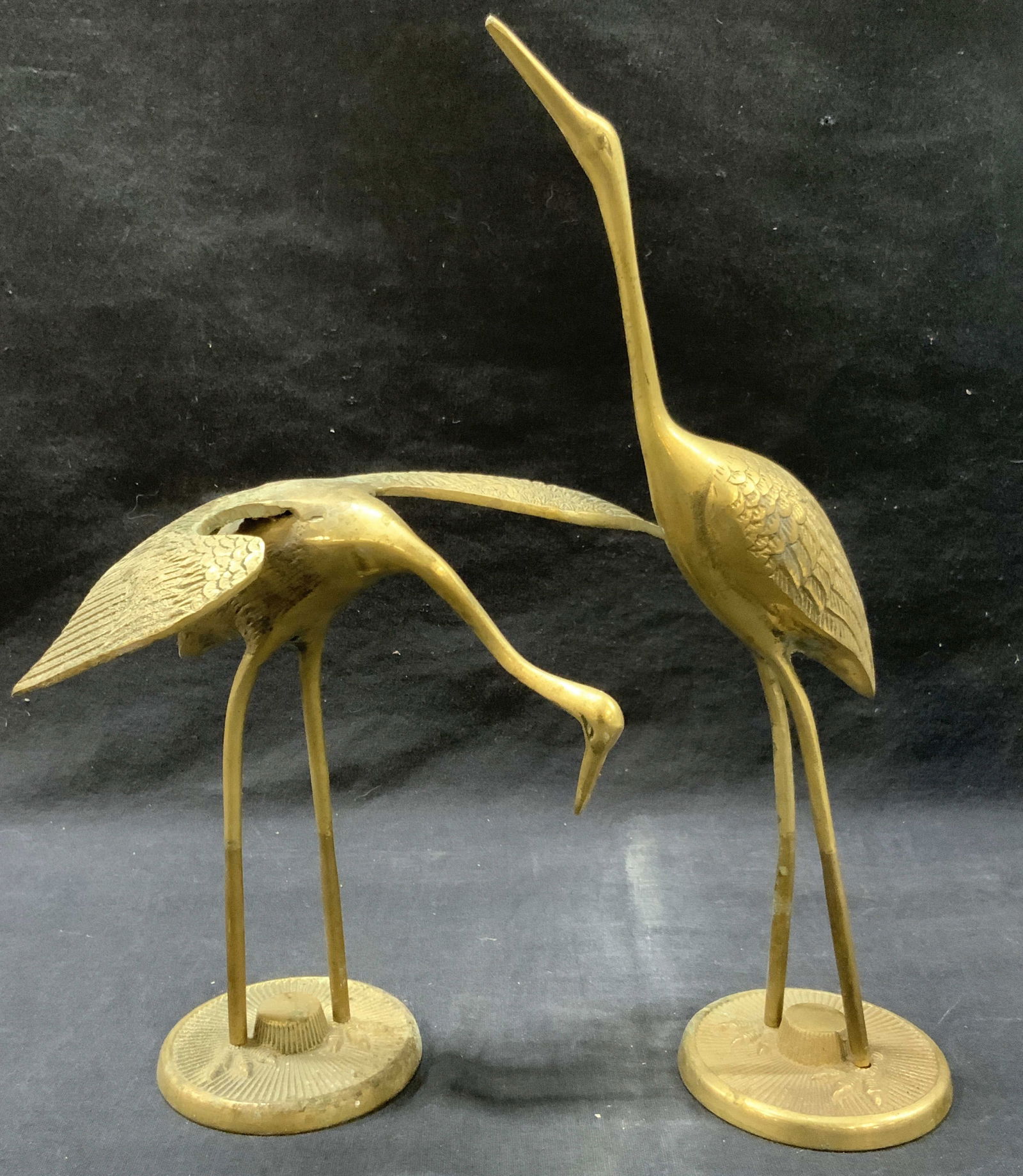 Pair Leonard Silver Smiths Brass Crane Figures (1 of 11)