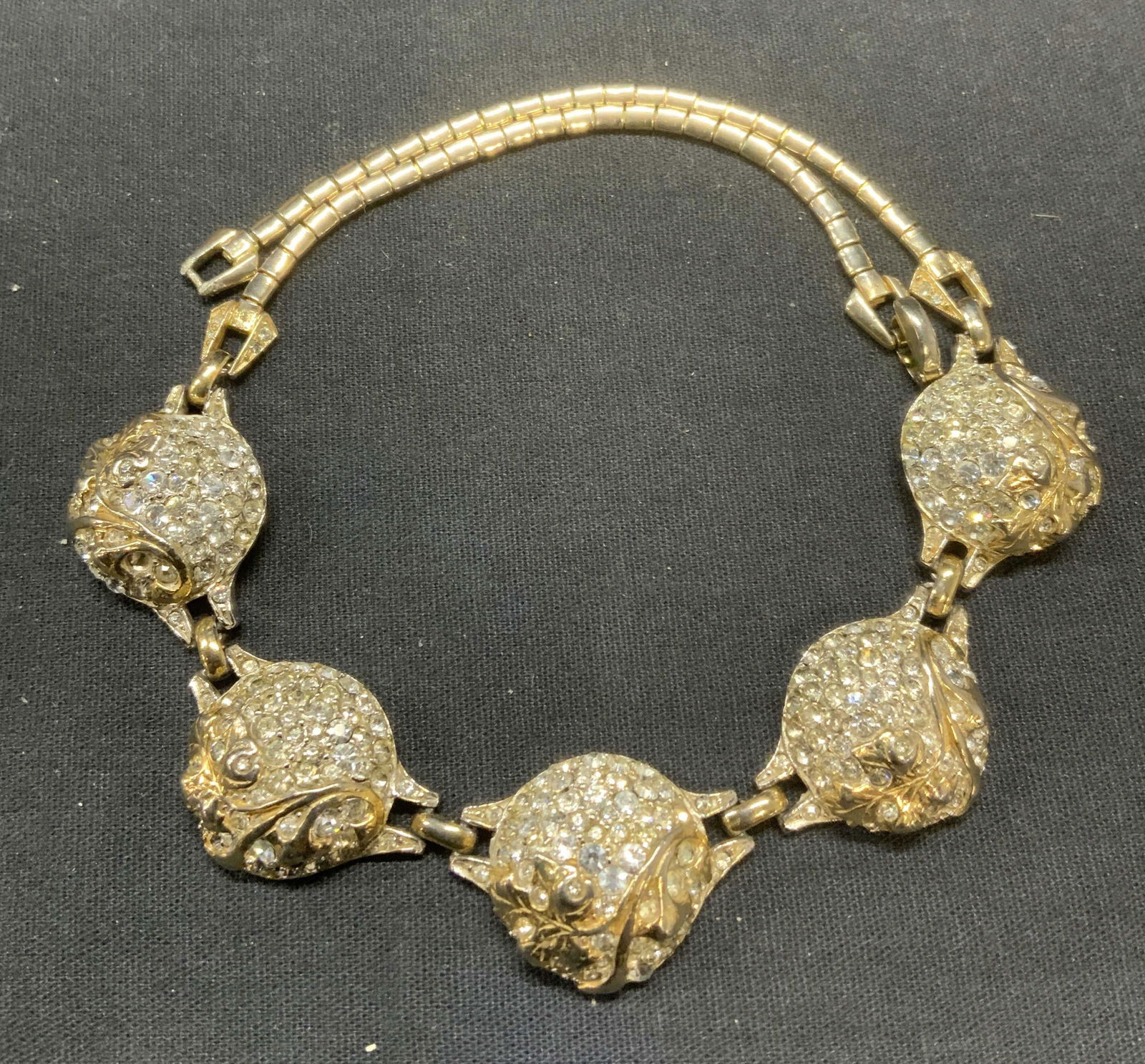 Vintage REJA Gold & Silver Tone Crystal Necklace (1 of 6)