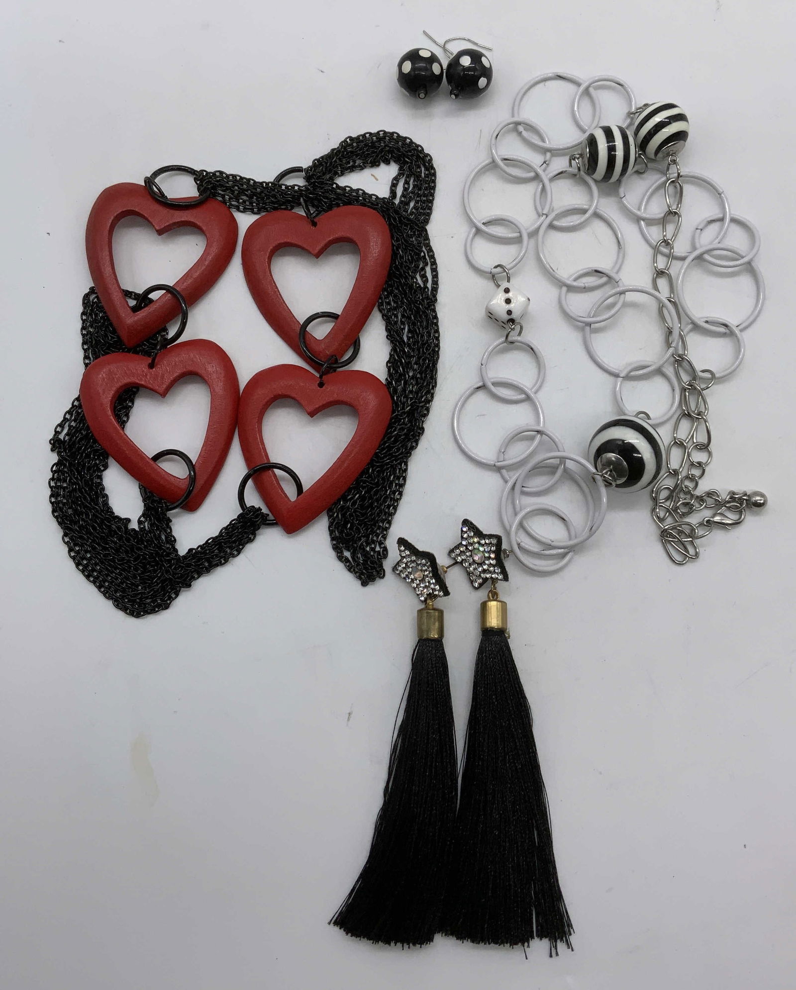 4 Heart & Dice Necklaces, Tassel Earrings, More (1 of 10)