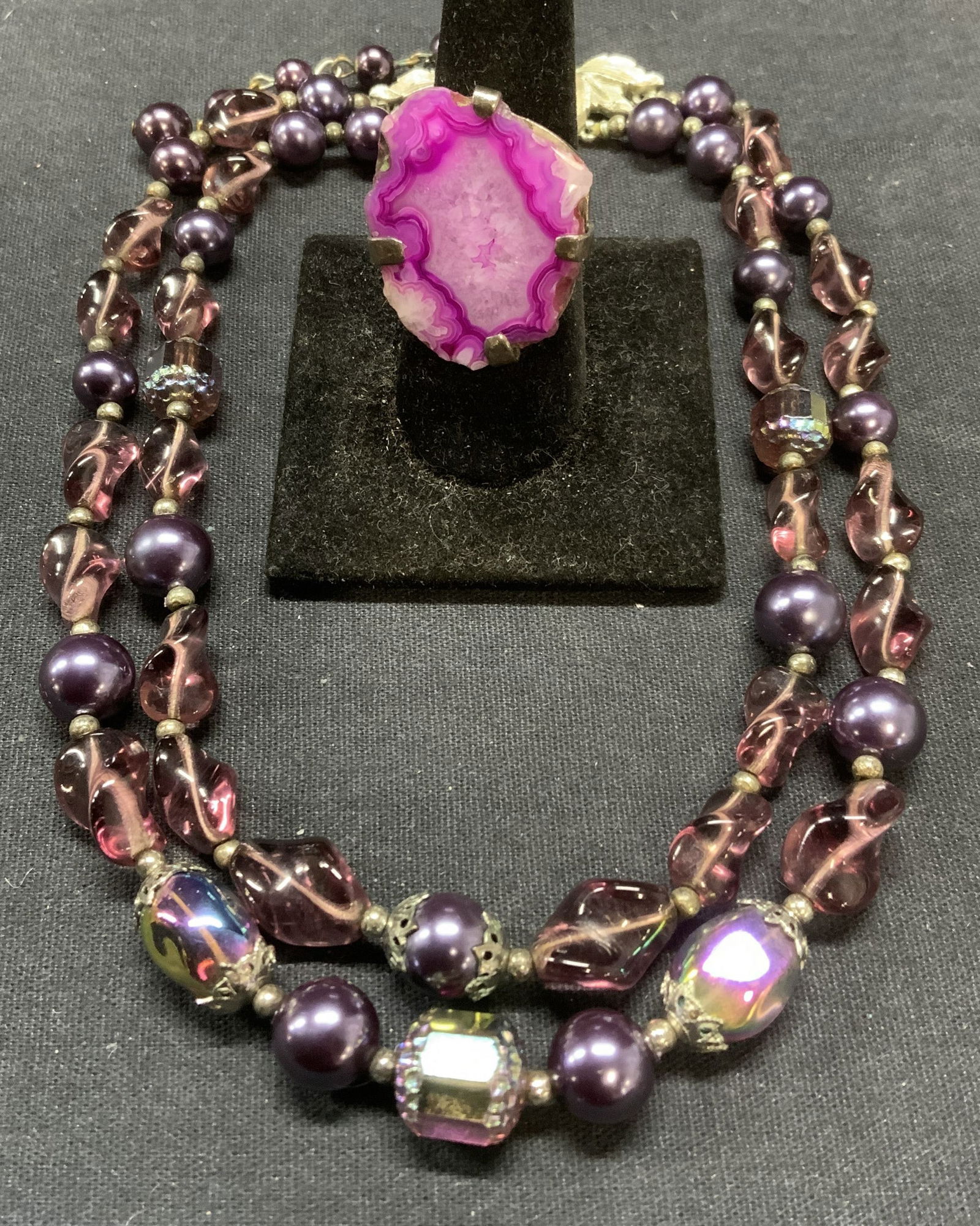 Lot 2 Trifari Necklace, Sterling Silver Gem Ring (1 of 11)