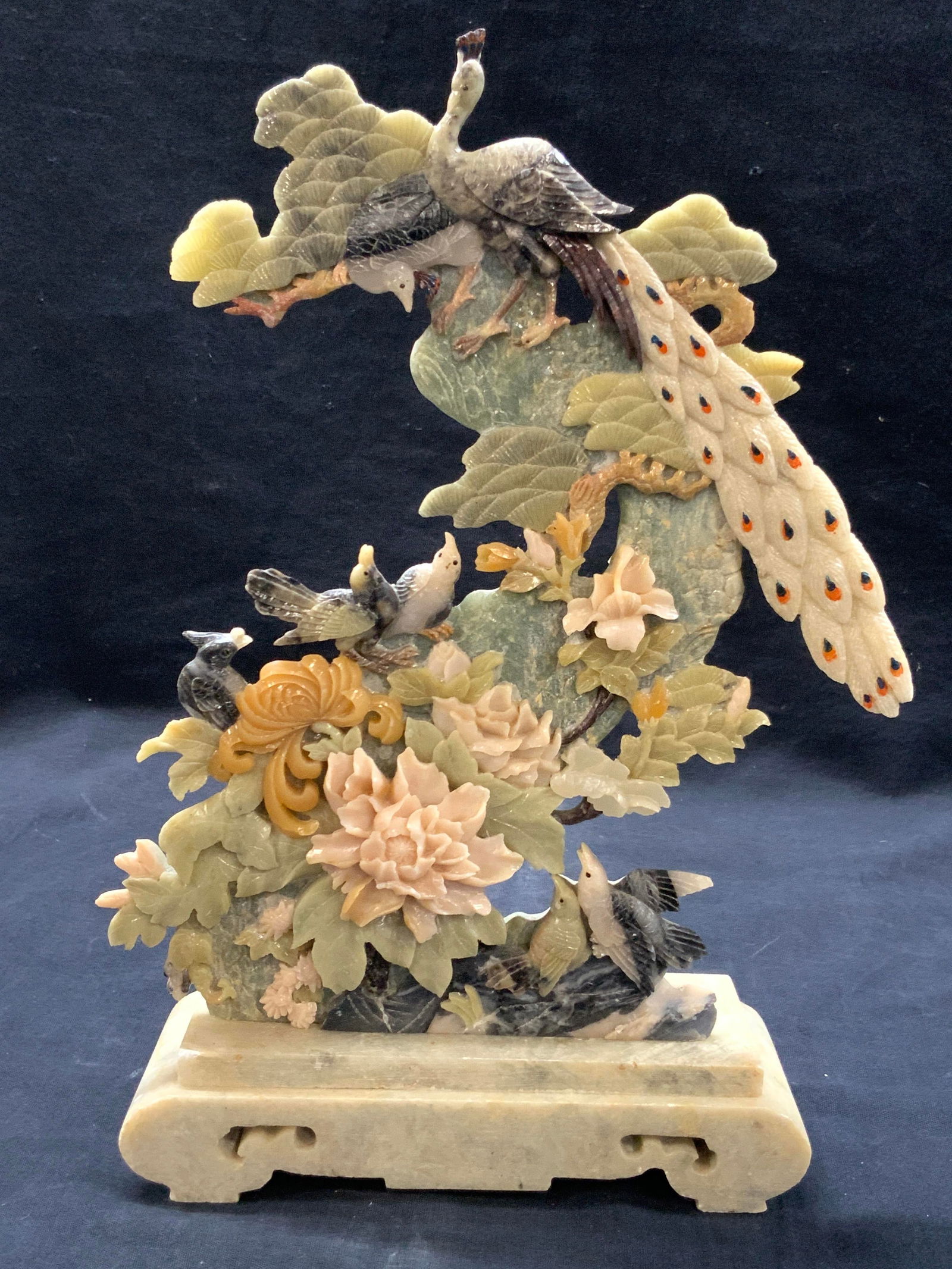 Asian Floral & Bird Stone Carving (1 of 7)