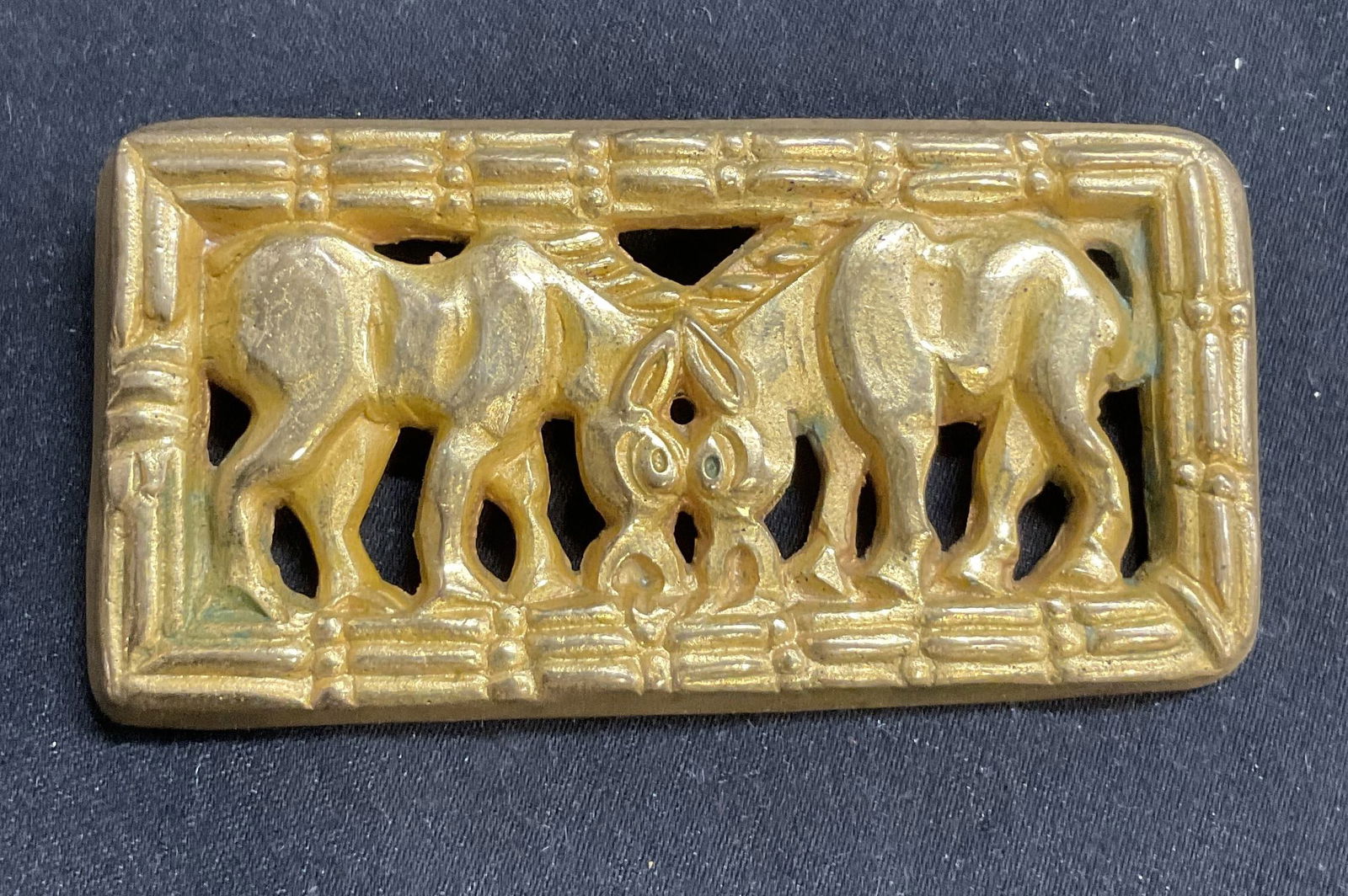 ARTHUS BERTRAND Vntg Gilt Bronze Horse Pin France (1 of 6)