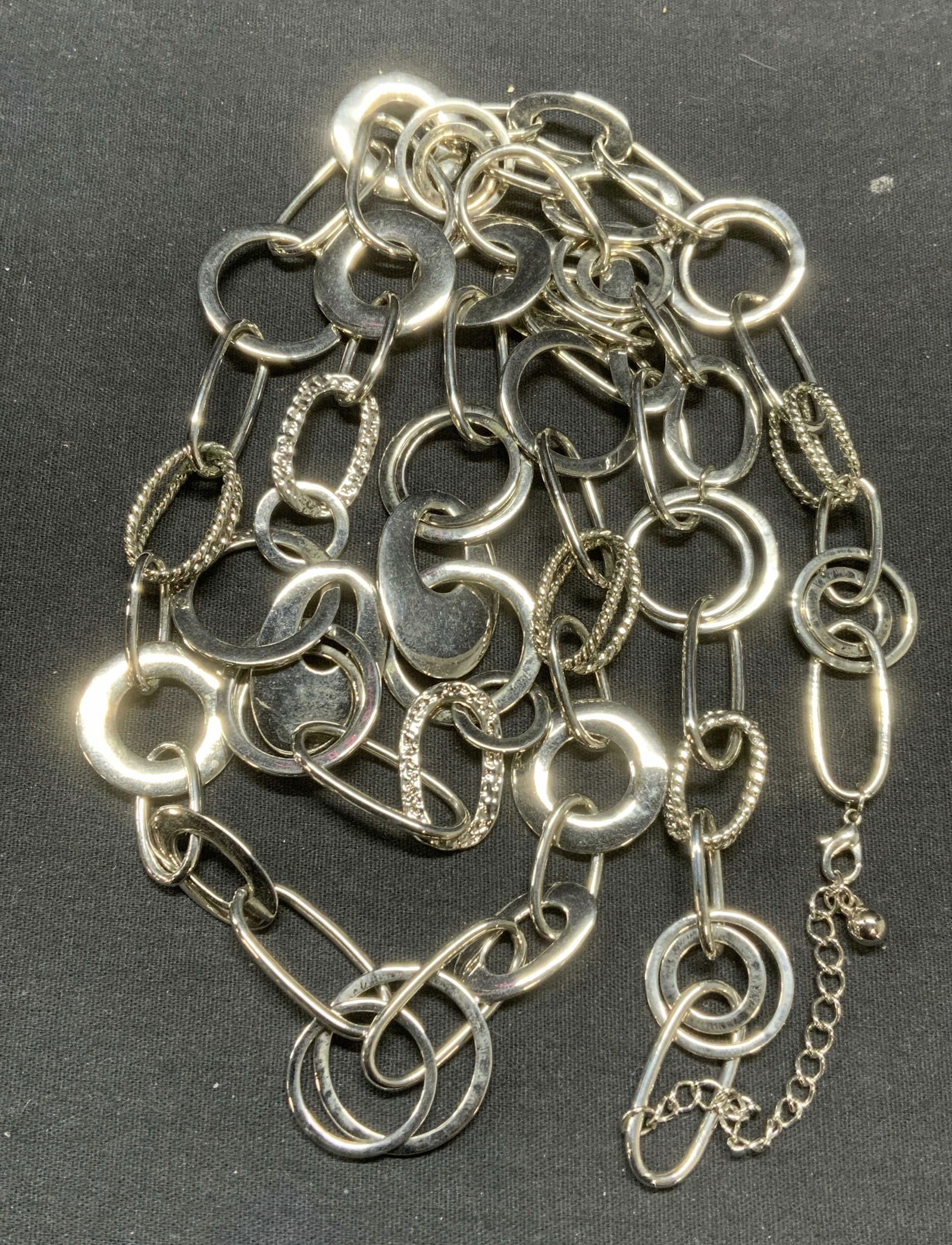 Silver Tone Open Circle Chain Necklace (1 of 6)