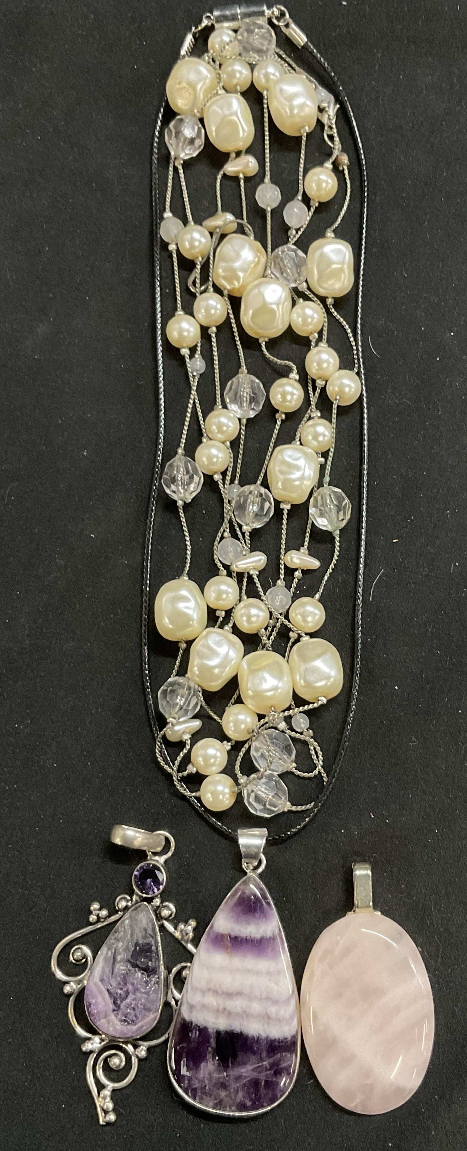 Lot 4 Jewelry Sterling Silver Amethyst Pendant (1 of 12)