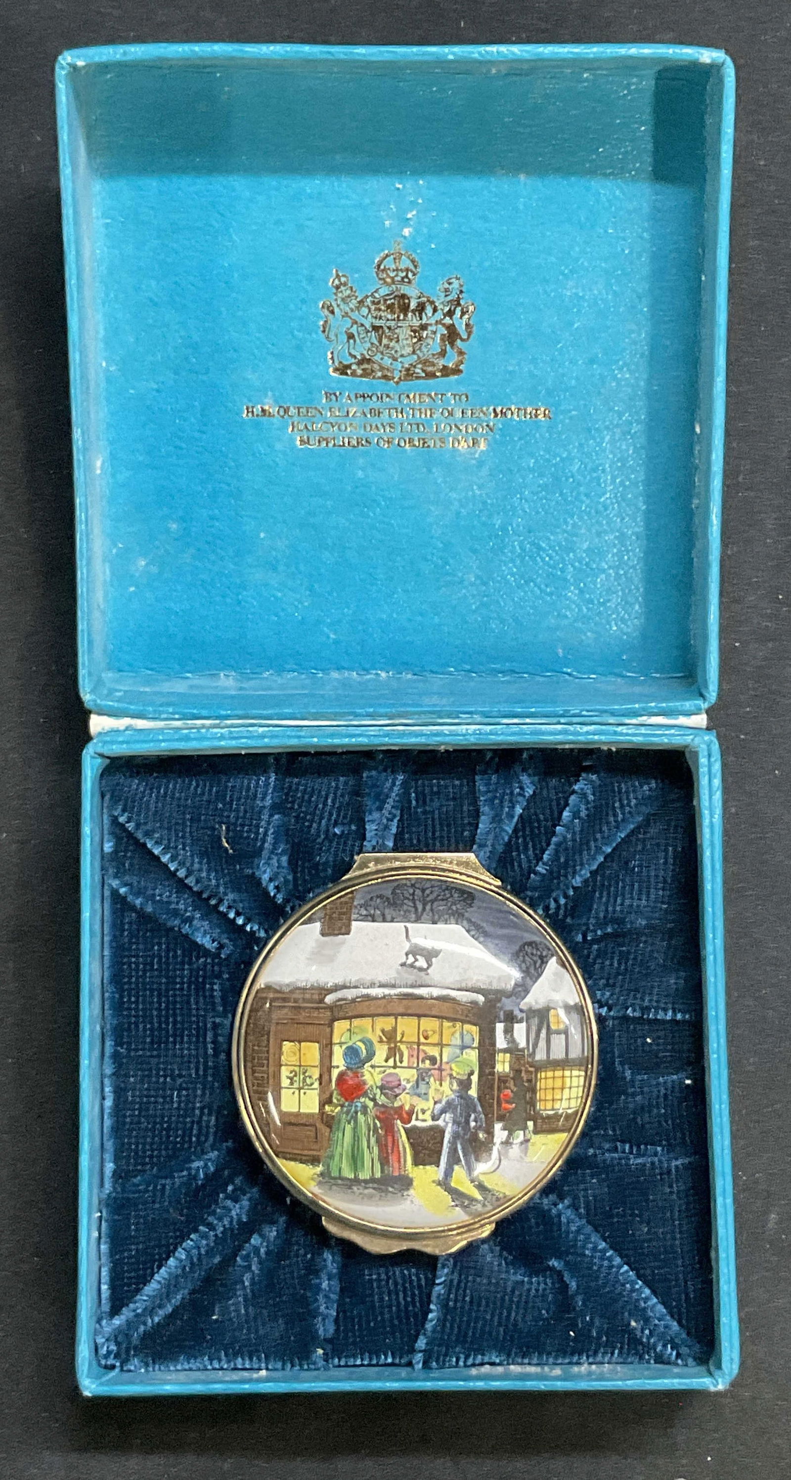 Rare HALCYON DAYS Christmas 1976 Enamel Box. UK (1 of 8)