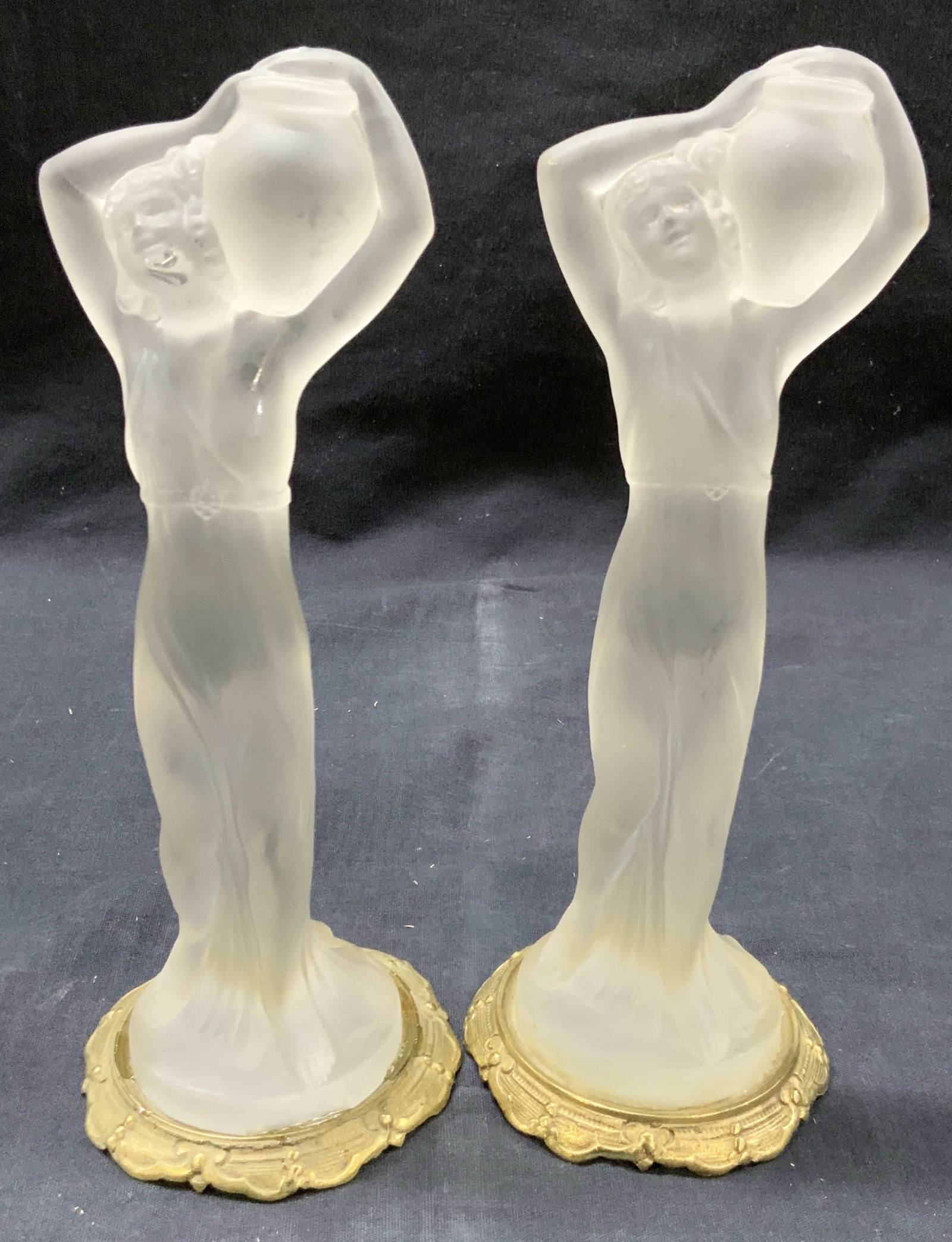 Pr Art Deco Style Frosted Glass Greco Figures (1 of 8)