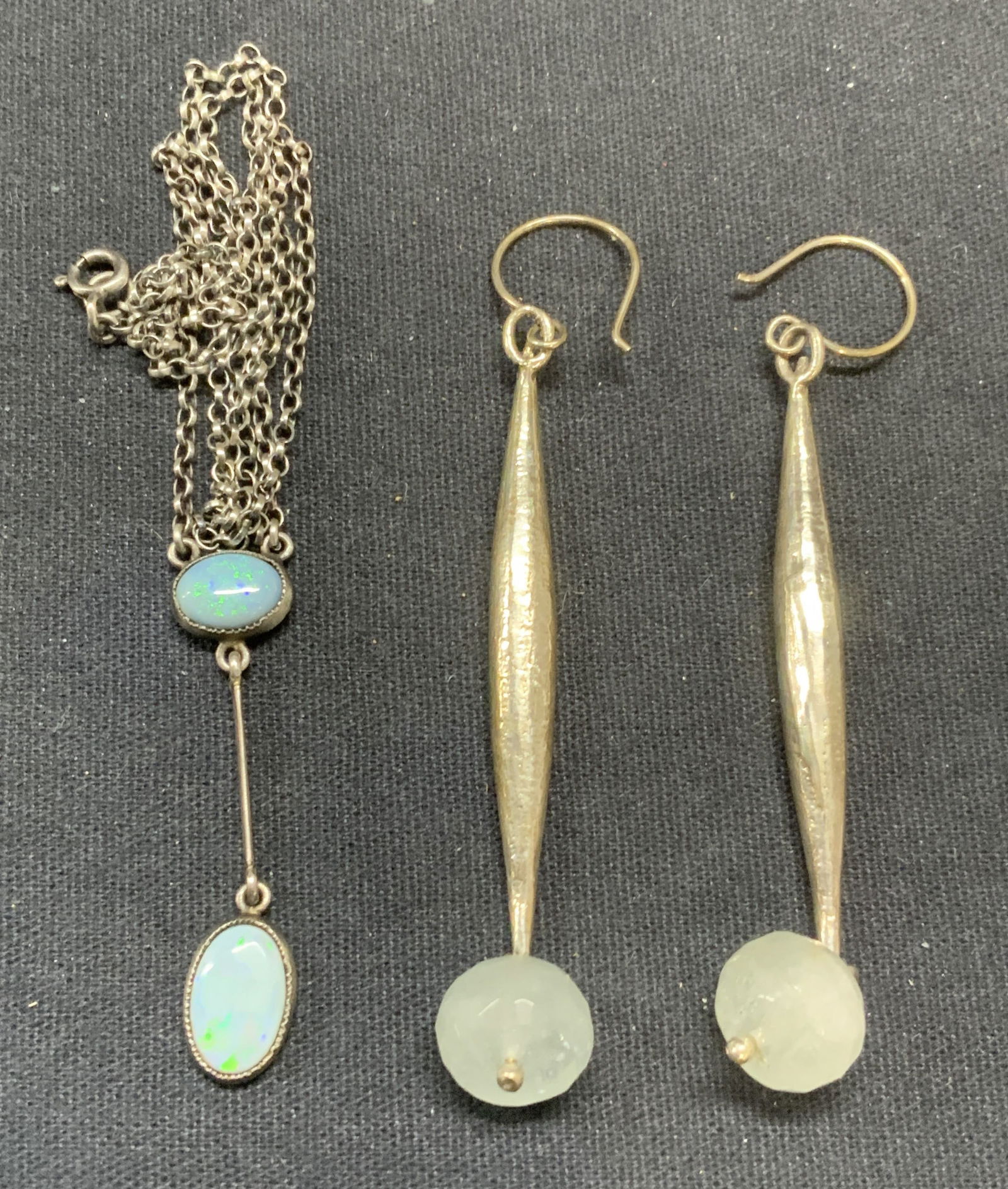 Lot 2 Sterling Silver Quartz Earrings, Necklace (1 of 7)