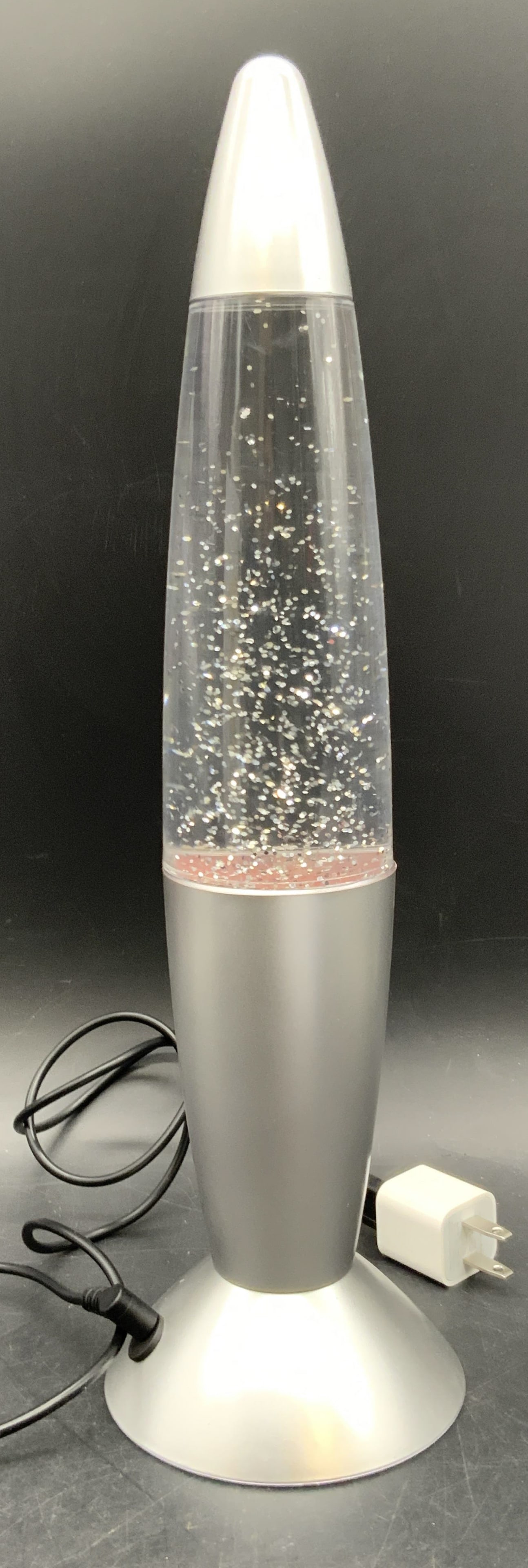 Silver Tone Shimmer Lava Lamp Tabletop Light 14in (1 of 10)