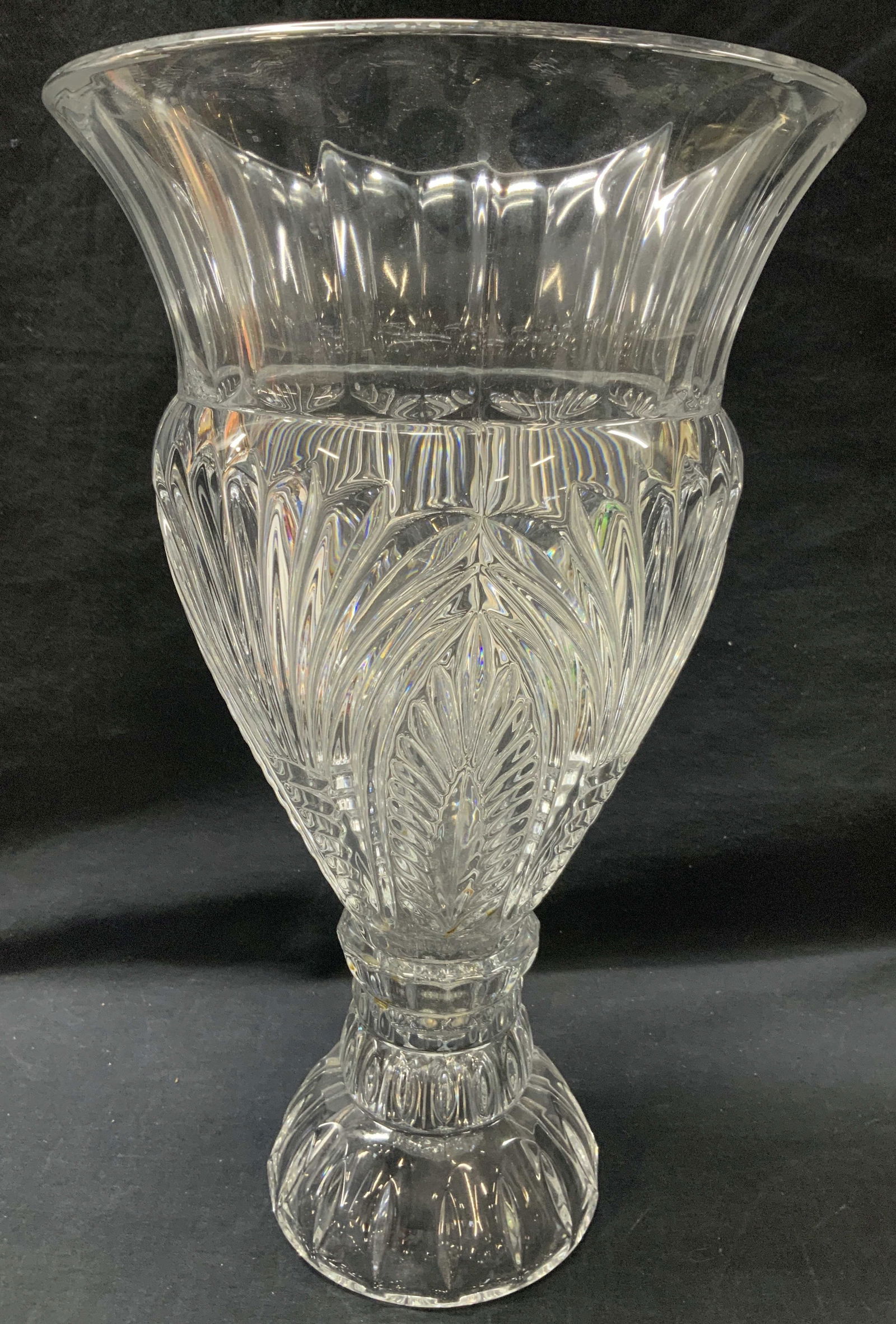 Thick Walled Cut Crystal Vase (1 of 6)