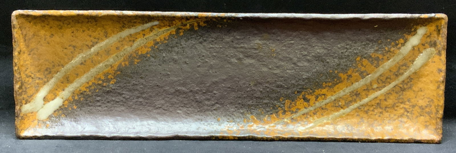 Brown Salt Glaze Ceramic Pottery Tray 19.75in (1 of 6)