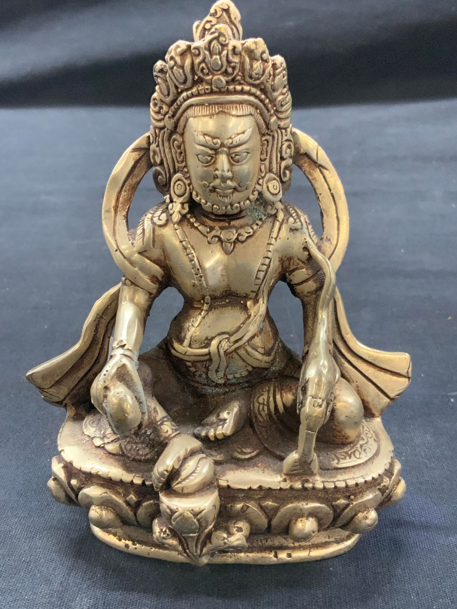 Vtg Silver Tn Tibetan Deity Kubera Figure (1 of 7)