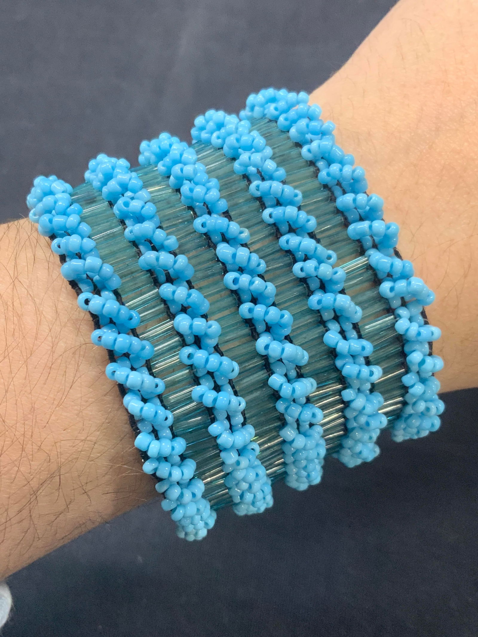 Woven Seed Beads Stretch Bracelet (1 of 6)