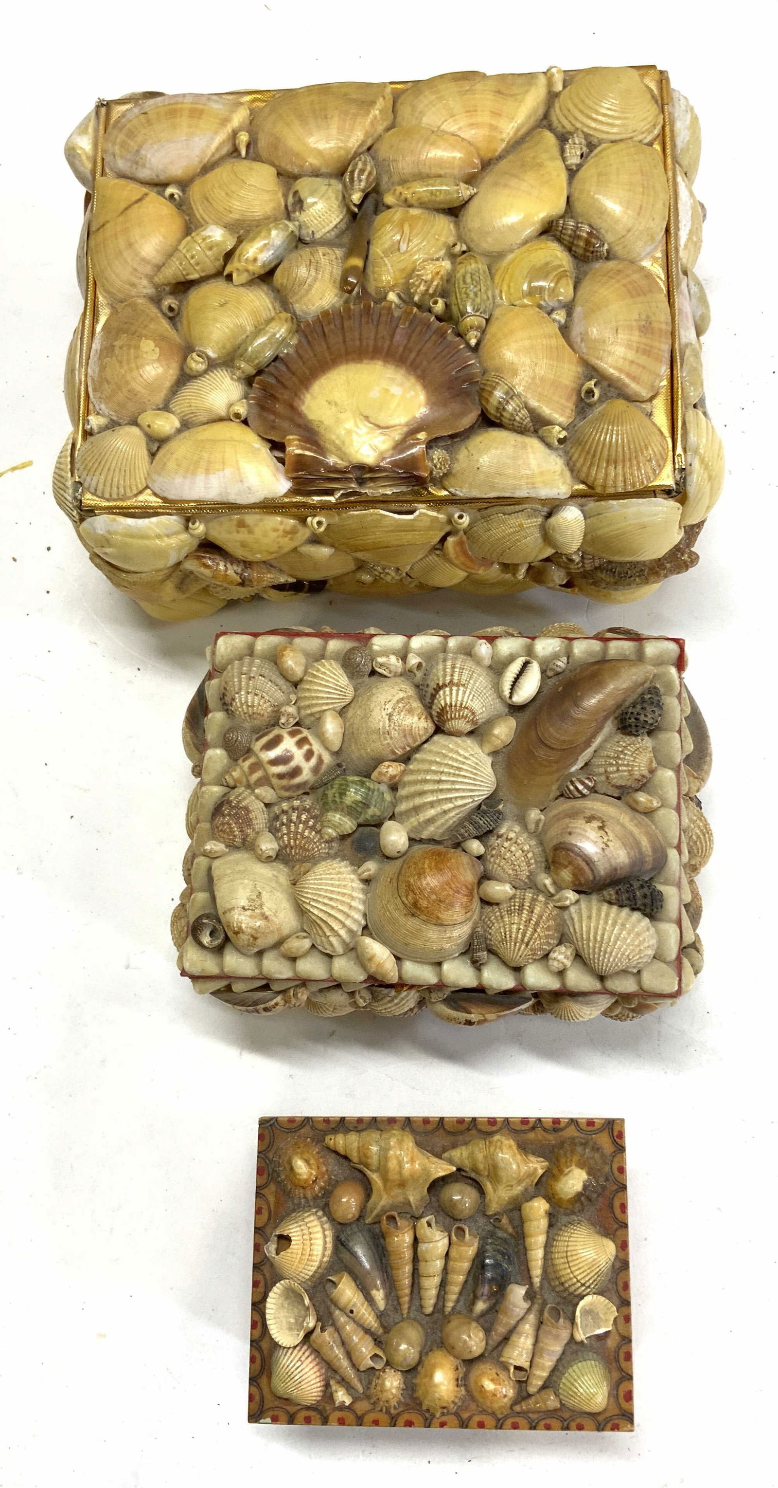 Set 3 Hand Crafted Shell Boxes (1 of 7)