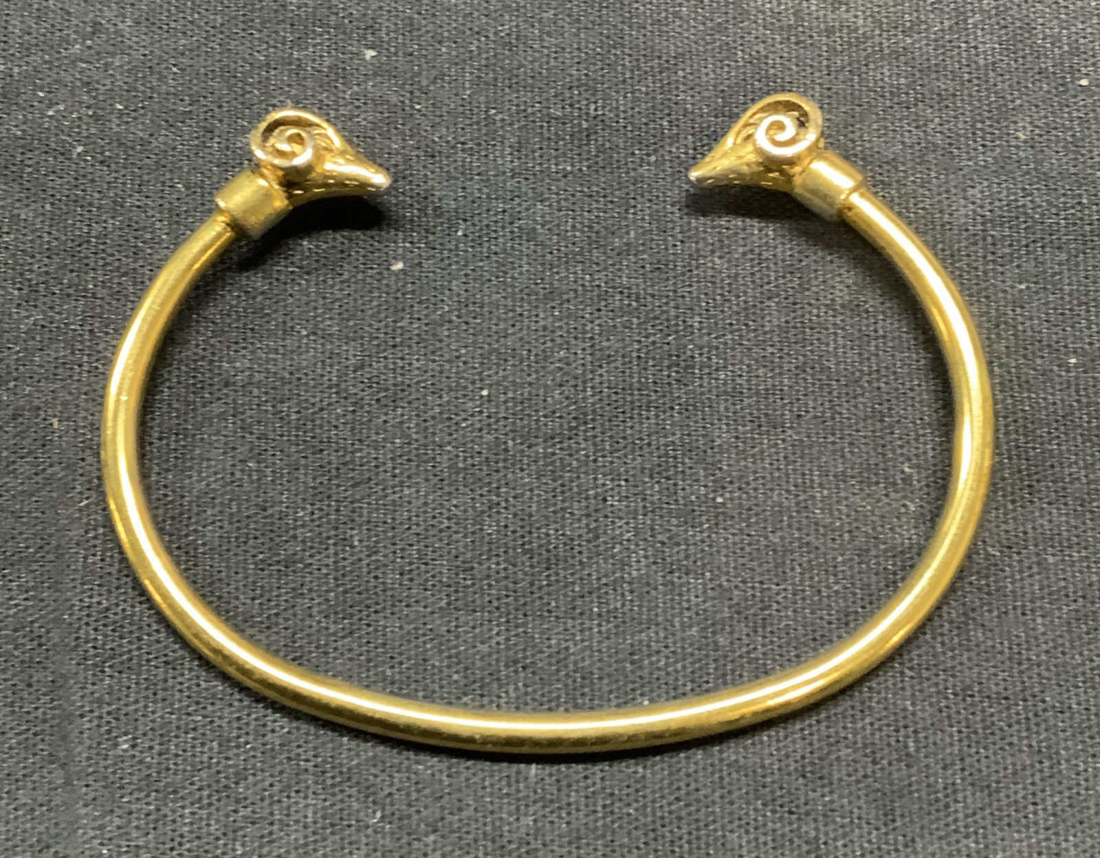 Vintage Gold Tone Ram Head Bangle (1 of 6)