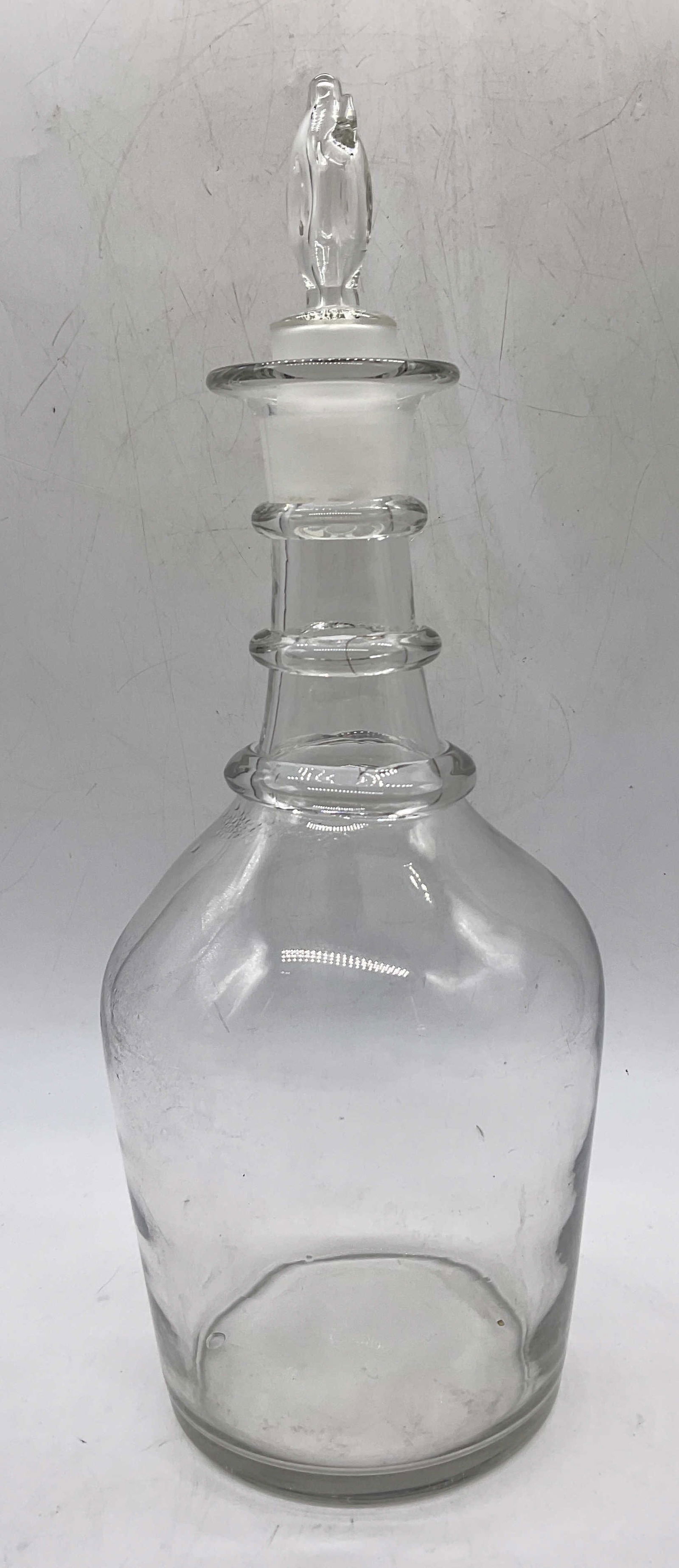 Antique Clear Glass Three Ring Decanter (1 of 6)