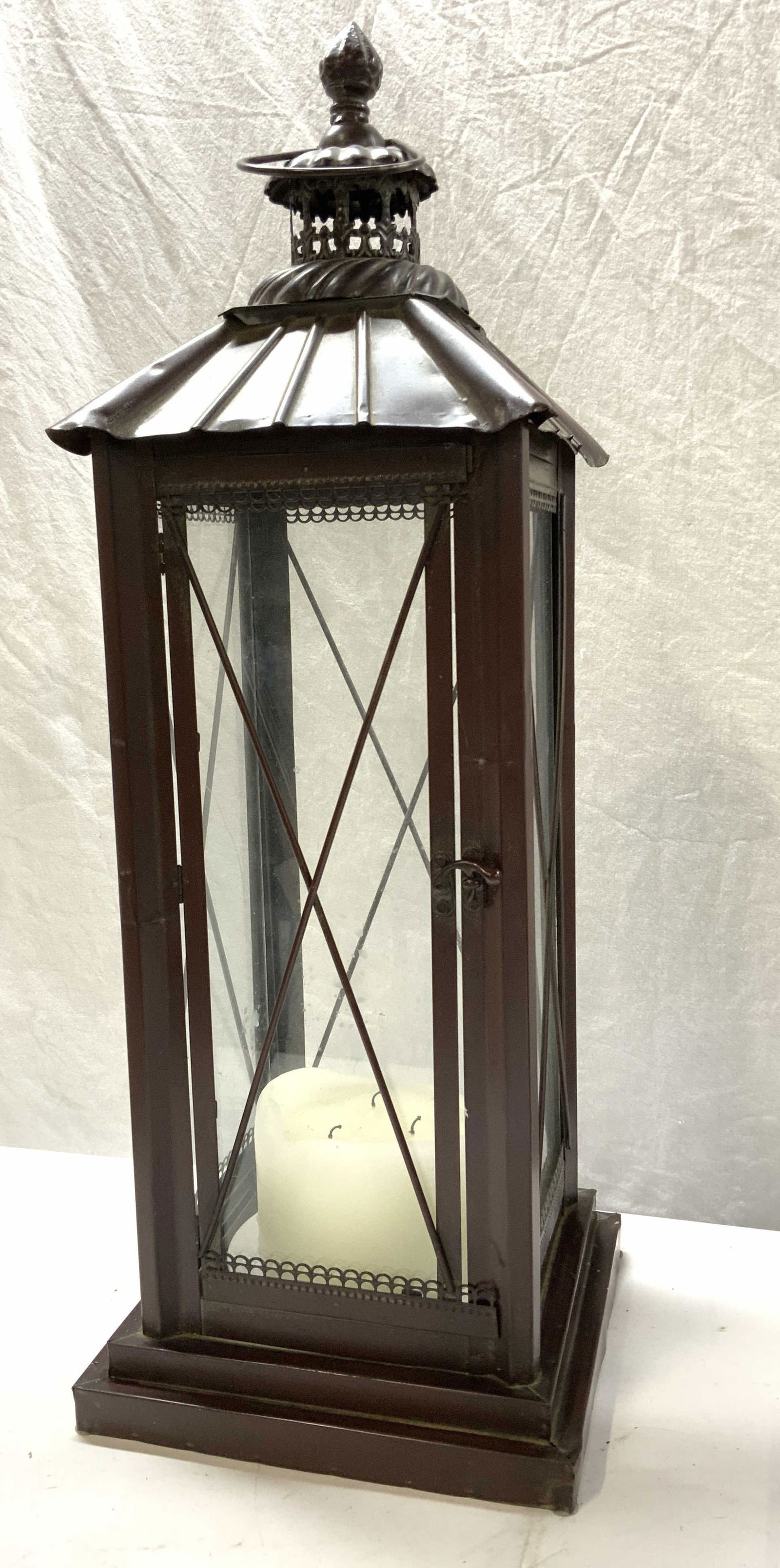 Outdoor Garden Metal Lantern, 27 in. Ht (1 of 6)