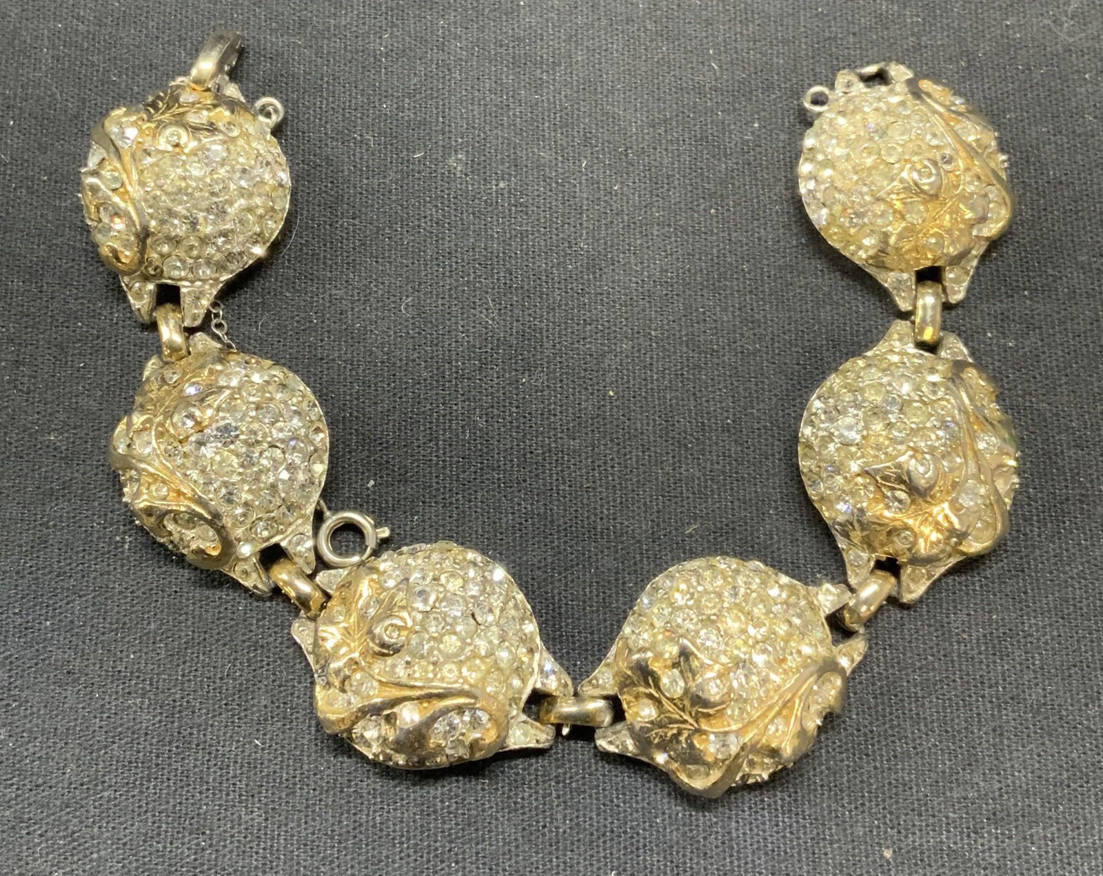 Vintage REJA Silver Tone Crystal Leaf Bracelet (1 of 6)